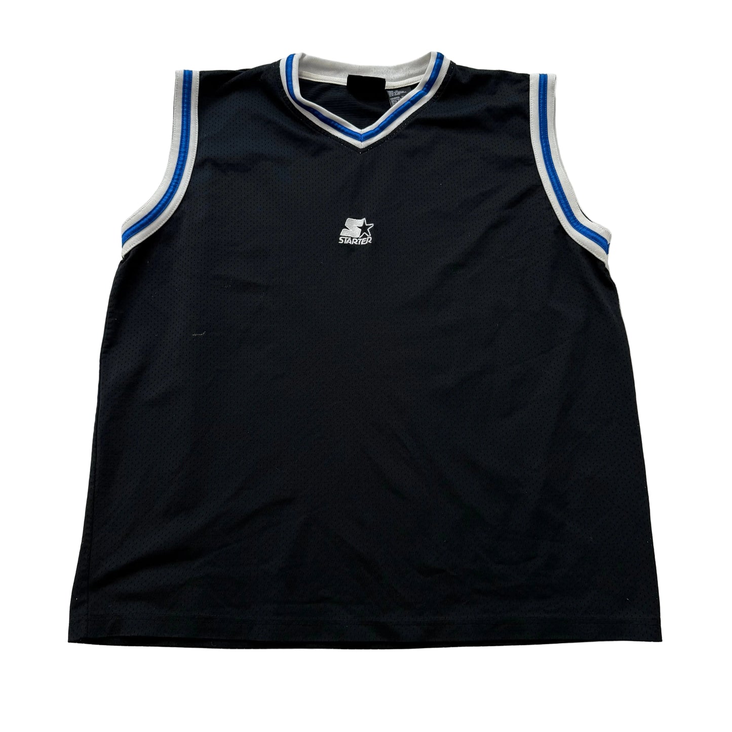 Starter Men's Black Polyester Mesh Basketball Jersey Sleeveless Pullover Size XL