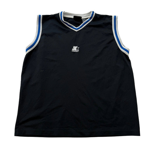 Starter Men's Black Polyester Mesh Basketball Jersey Sleeveless Pullover Size XL