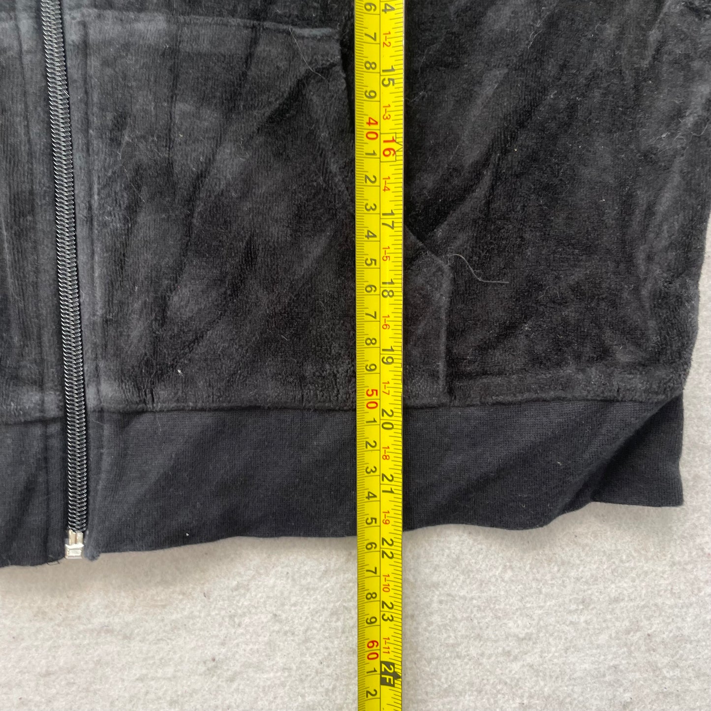 Vintage Juicy Couture Womens Black Velour Tracksuit Set Y2k Hoodie & Pant Size L