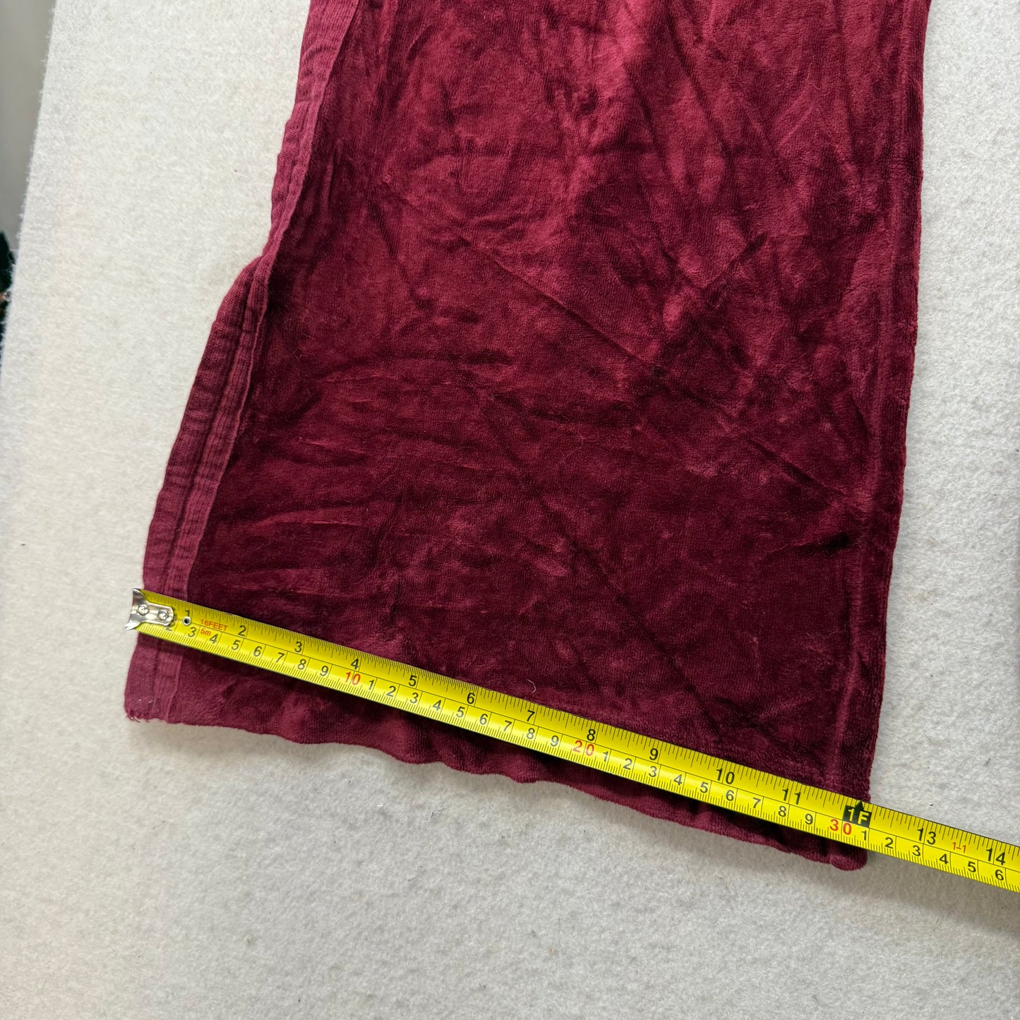 2003 Vintage Juicy Couture Women's Maroon Velour Flare Track Pant Zipper Size XL