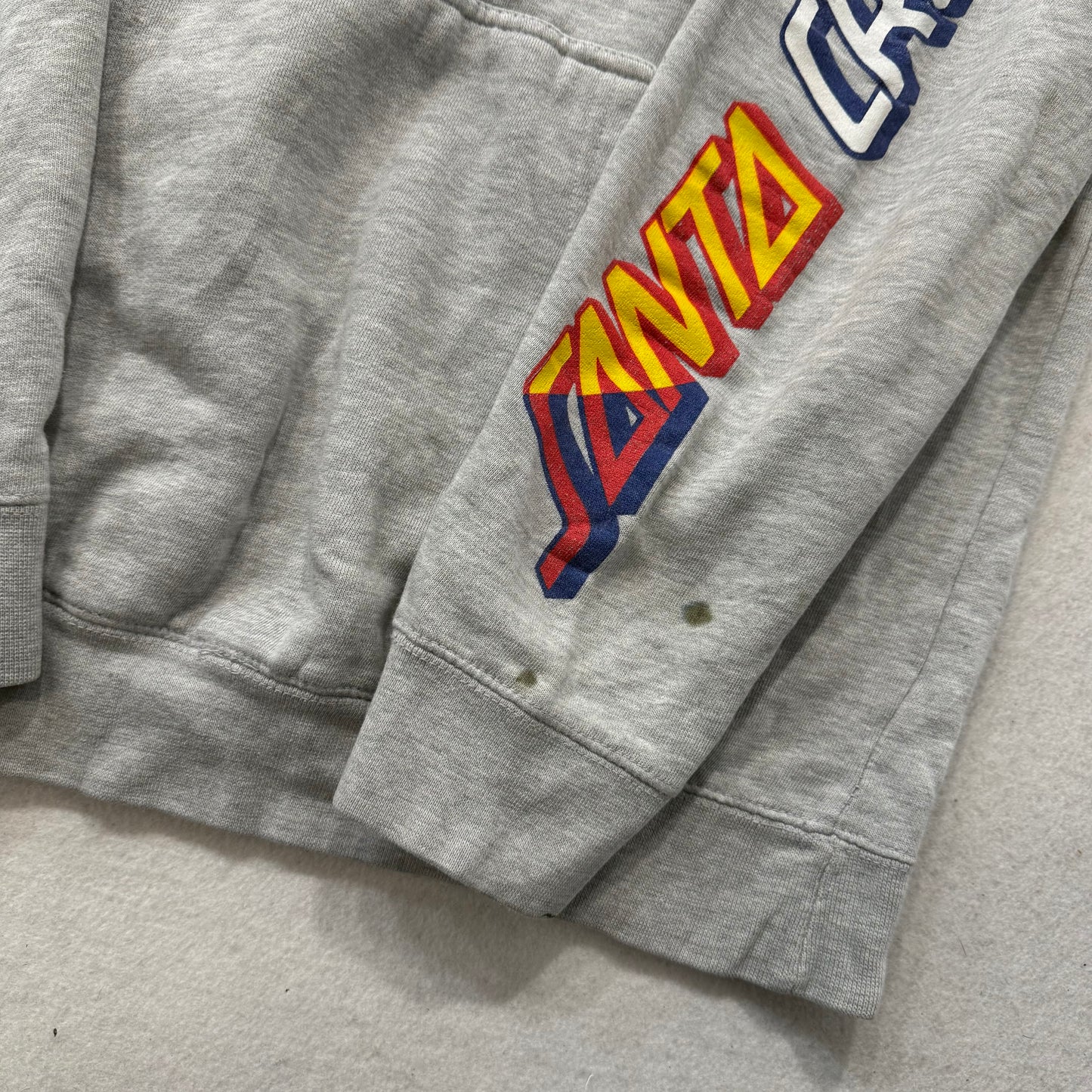 Santa Cruz Skateboards Men's Grey Hoodie Pull-Over Colorful Logo Graphic Size L