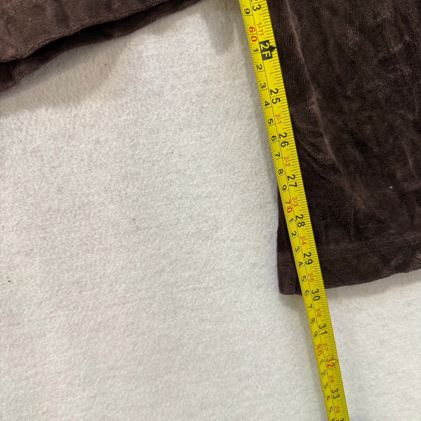 Juicy Couture Brown Velour Flare Track Pants Drawstring Classic Low Rise Size XL