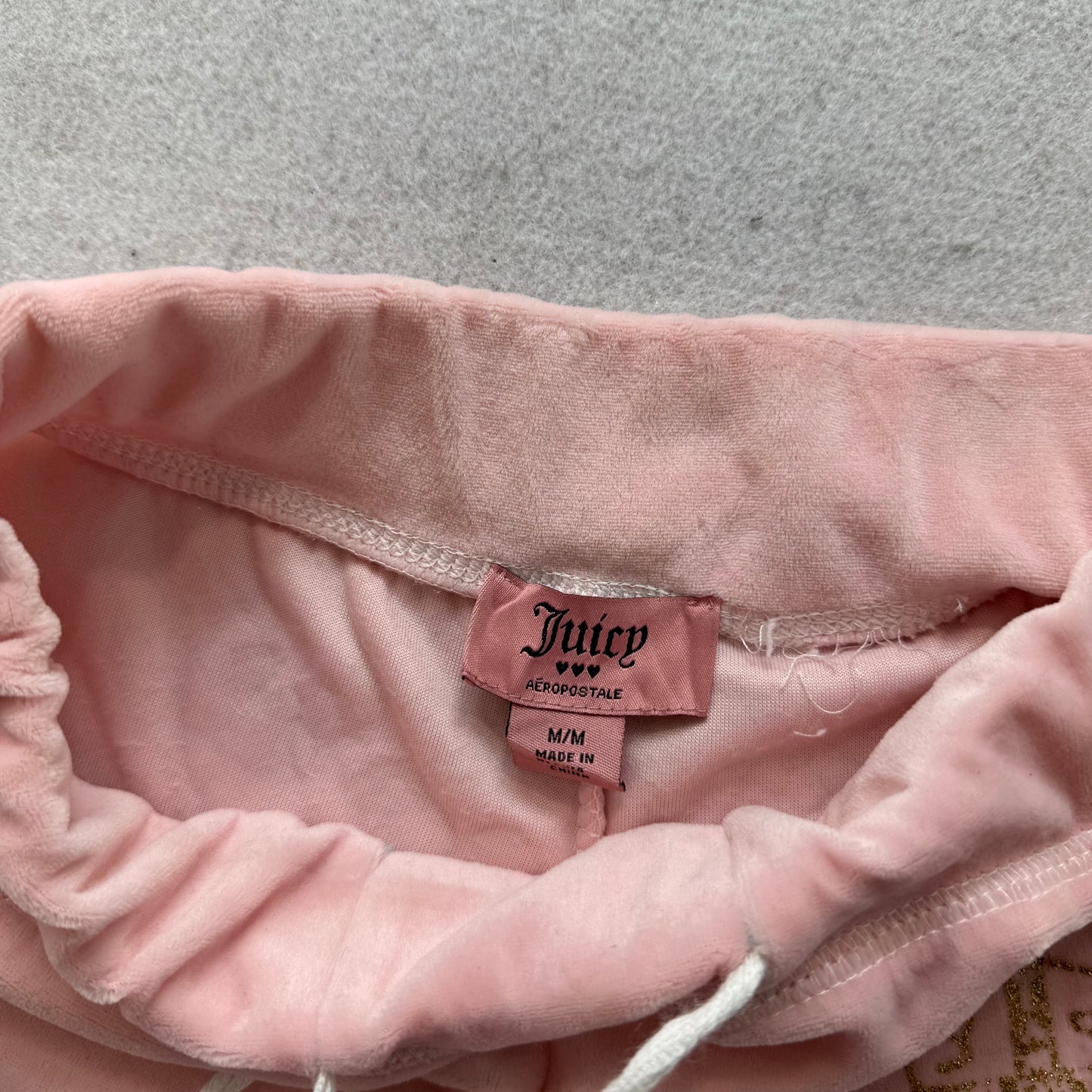 Juicy Couture Womens Pink Velour Flare Track Pant Loungewear Glitter Logo Size M