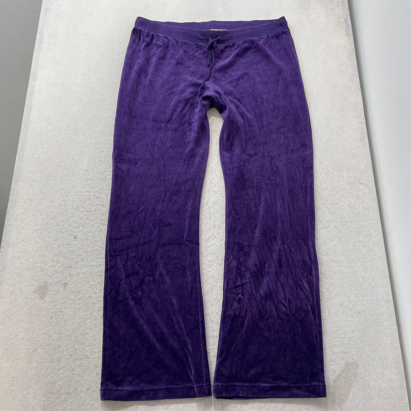 Juicy Couture Women Dark Periwinkle Velour Tracksuit Set Hoodie & Pant Size L/XL