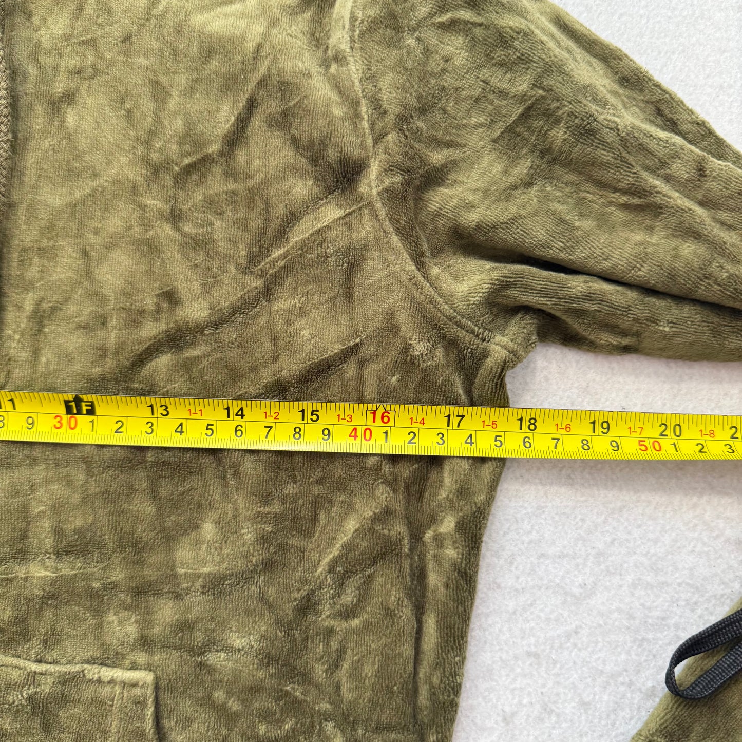 Vintage Juicy Couture Womens Olive Green Velour Zip-Up Hoodie Pockets Y2K Size S