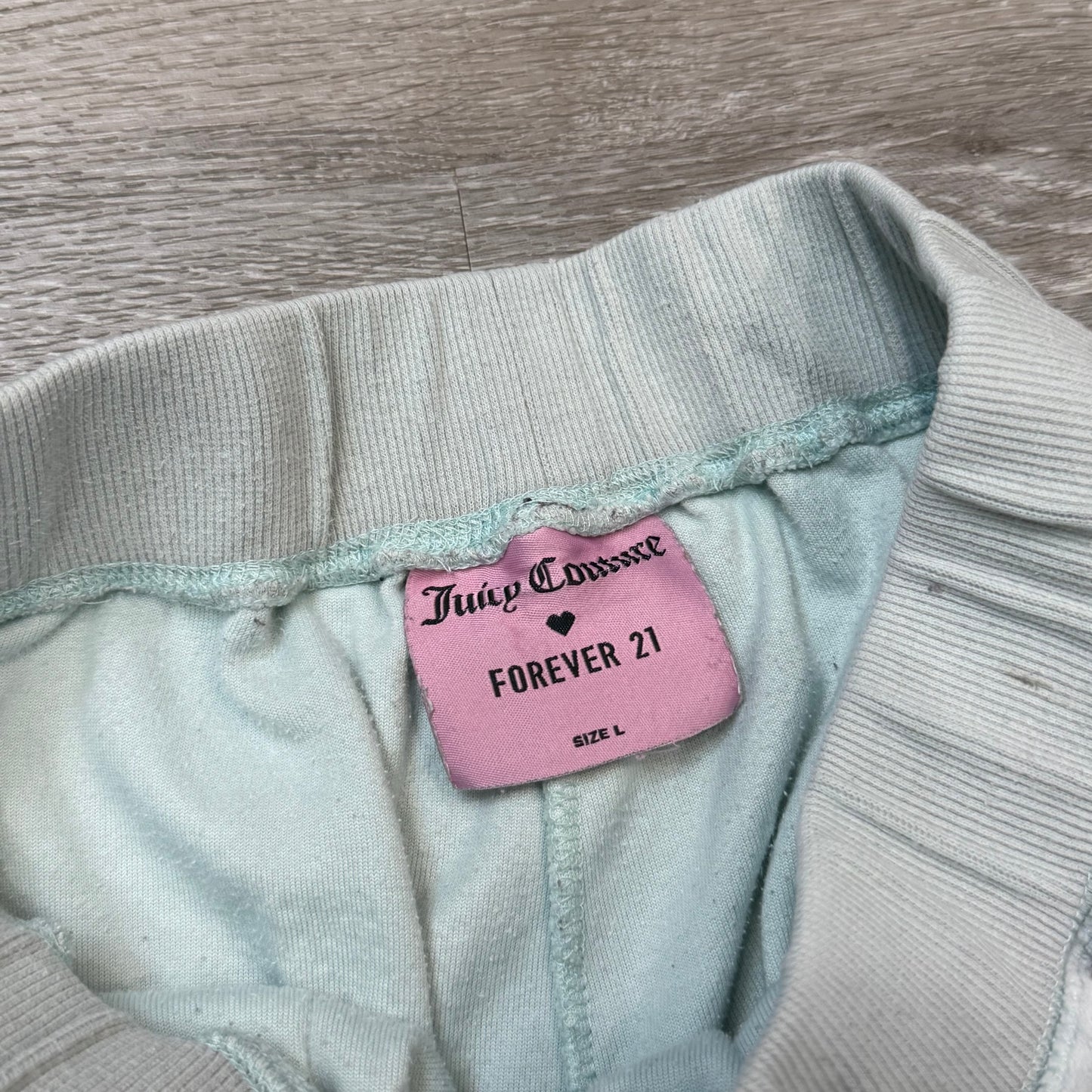 Juicy Couture Forever 21 Womens Light Pastel Blue Velour Flare Track Pant Size L