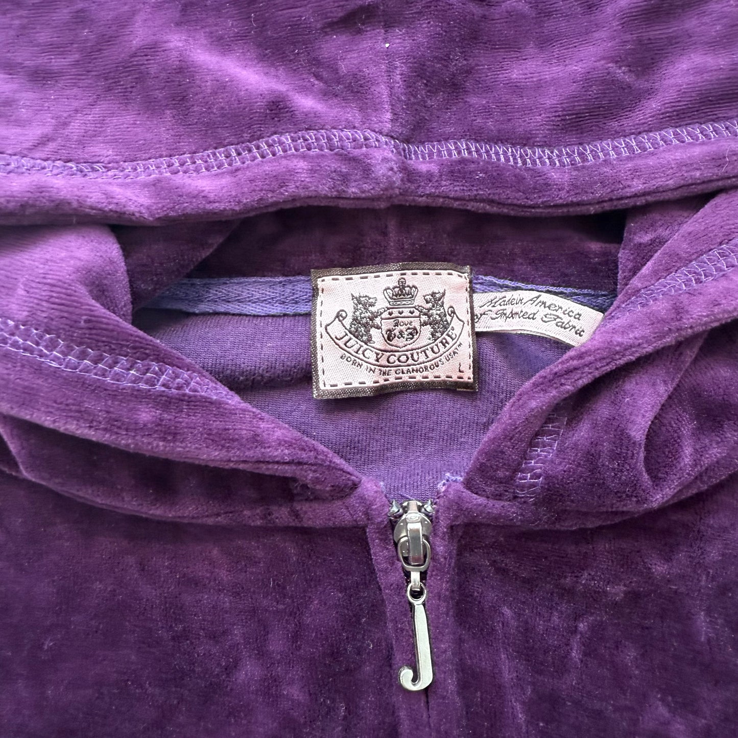 Juicy Couture Women's Deep Purple Zip-Up Hoodie & Pants Tracksuit Set Size L