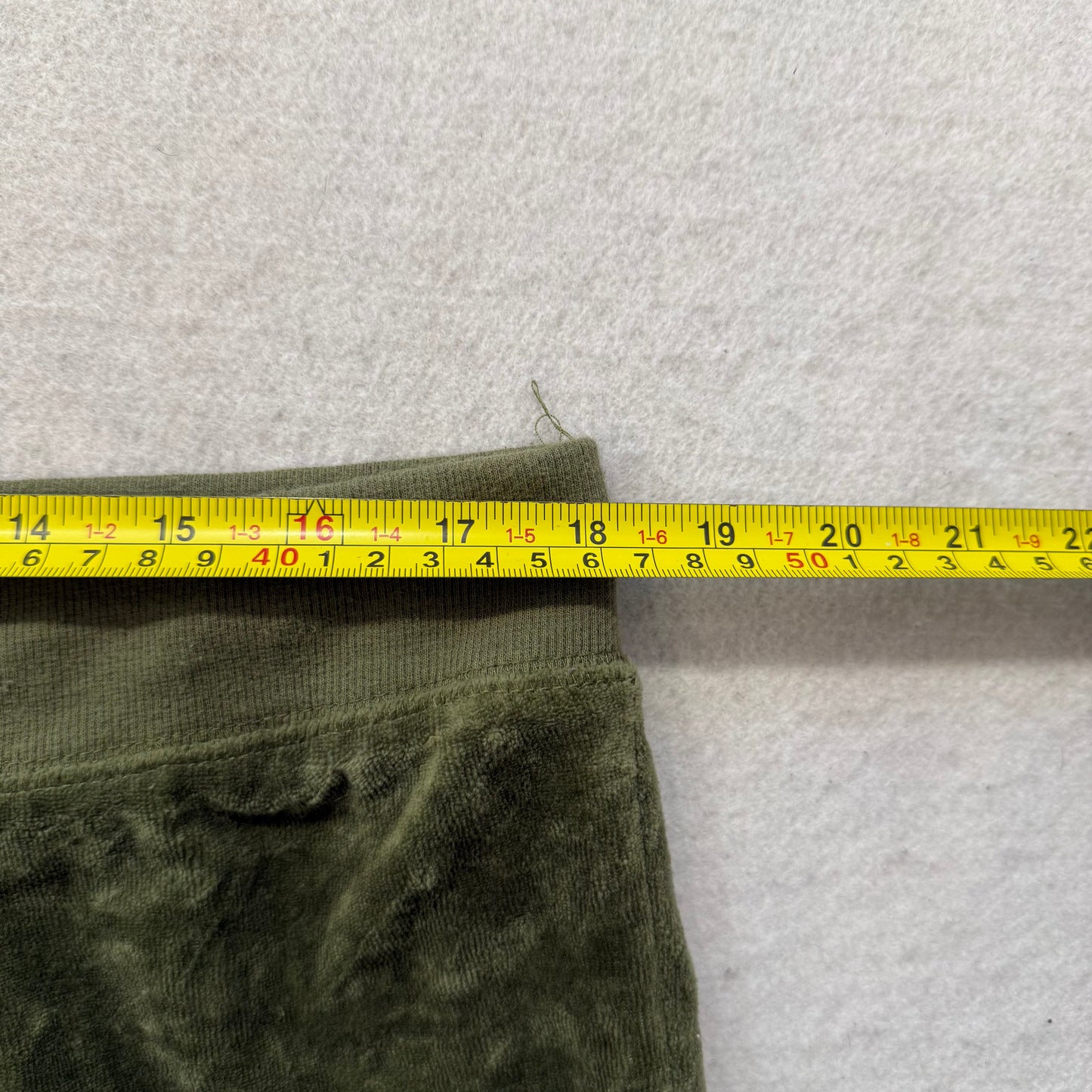 Juicy Couture Women's Olive Green Velour Flared Track Pant Loungewear Size XL