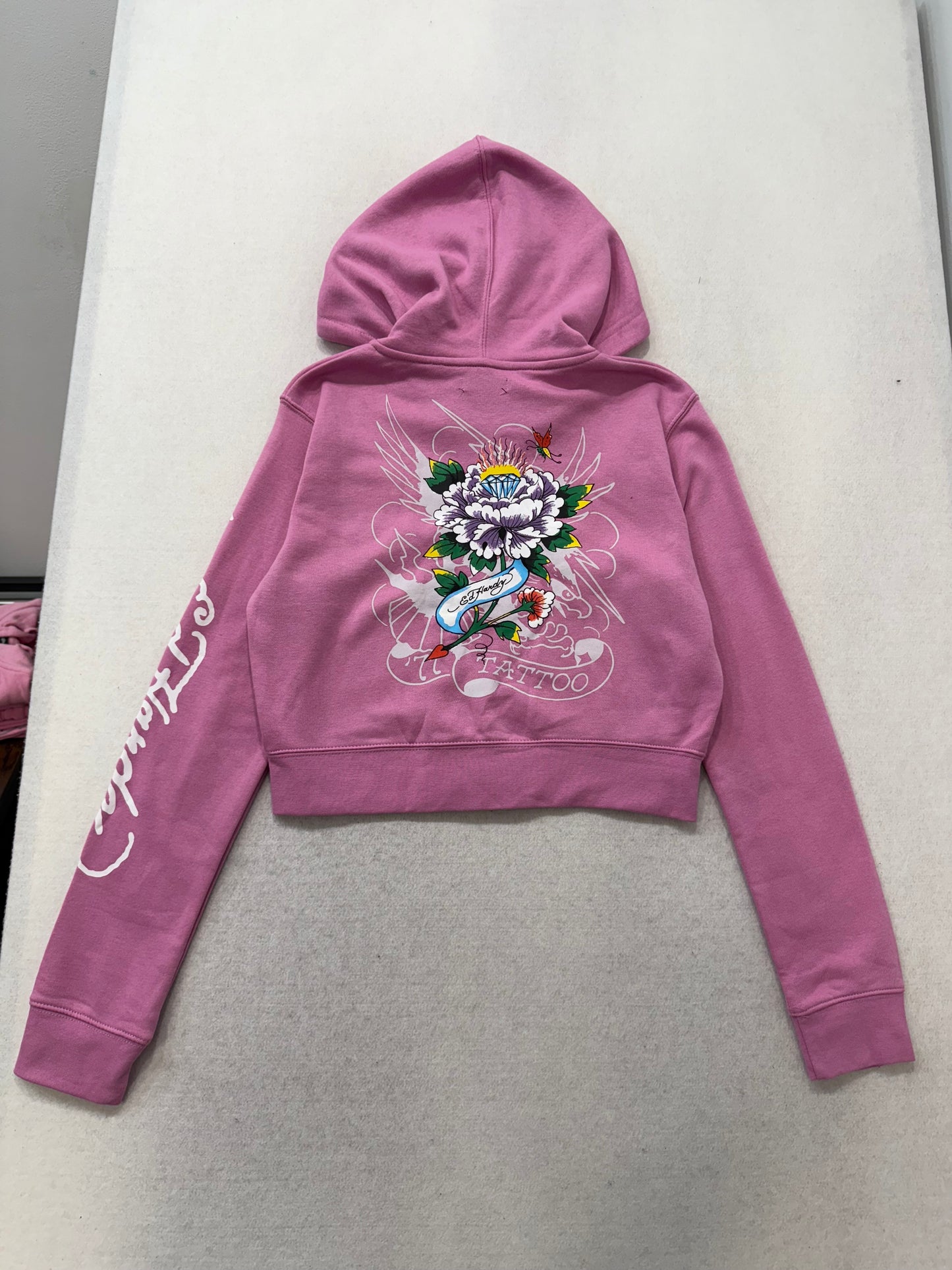 ED HARDY “Flower Skull” PINK MATCHING CARGO PANT SET
