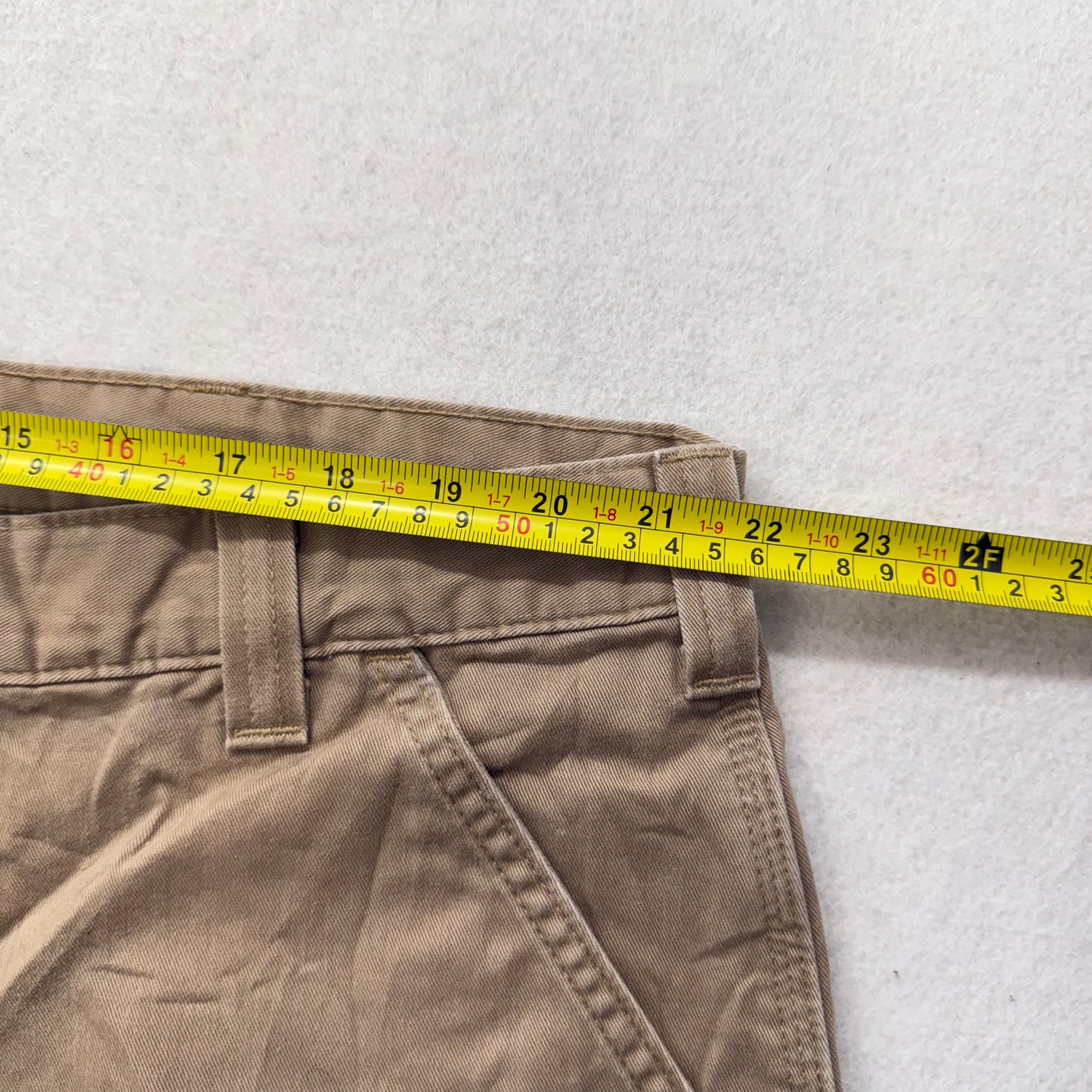 Carhartt Men's Beige Cotton Relaxed Fit Carpenter Pants Tool Pockets Waist 44