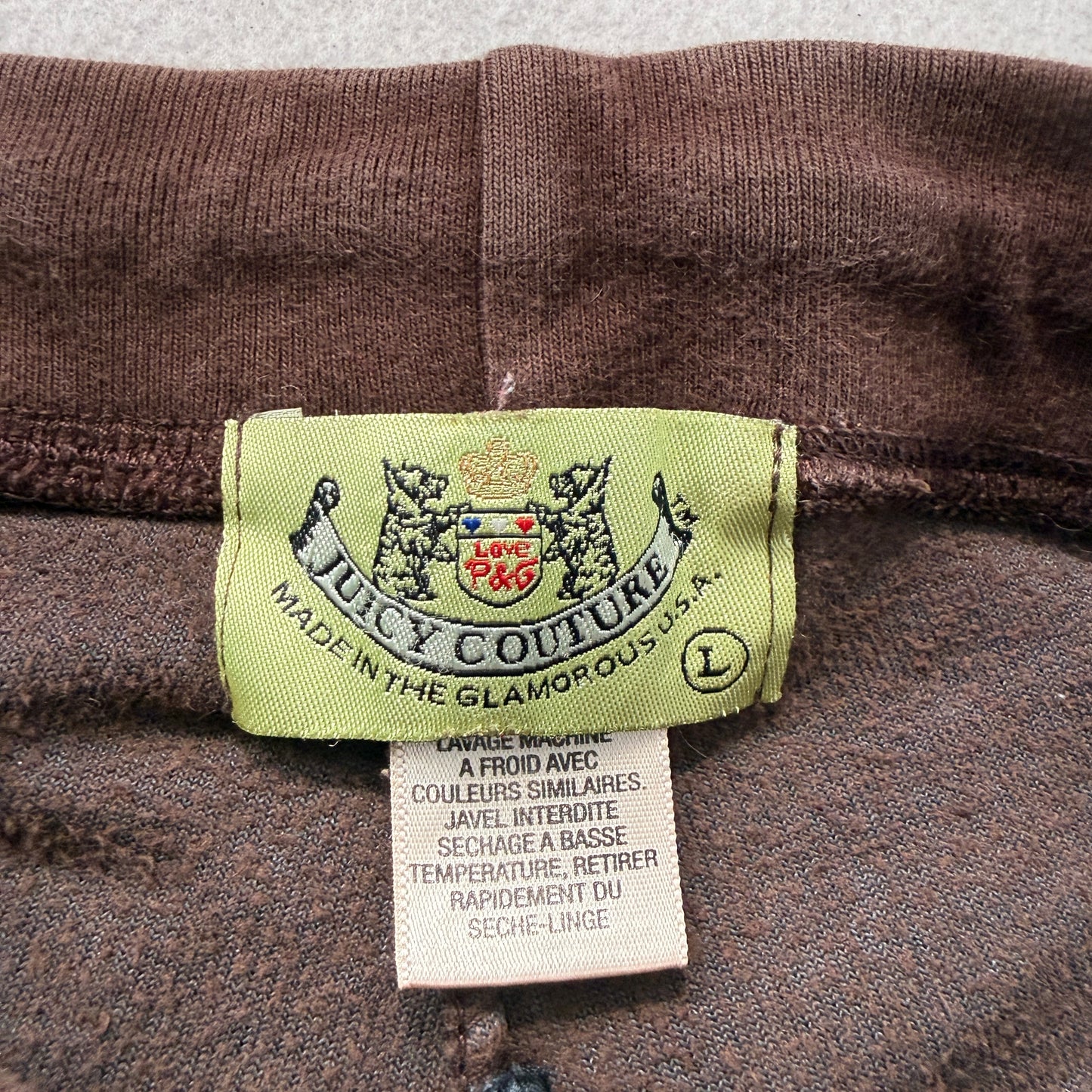 2003 Vintage Juicy Couture Women's Dark Brown Velour Flared Track Pants Size L