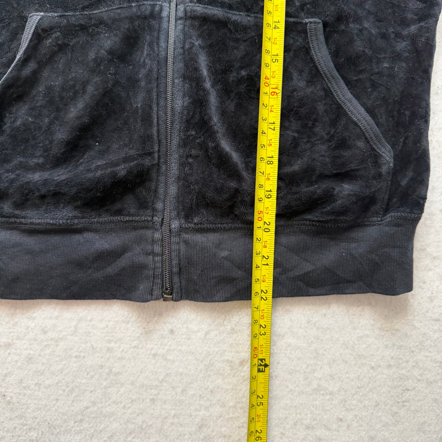 Juicy Couture Womens Black Tracksuit Set Zip Up Hoodie & Flared Pant Logo Size S