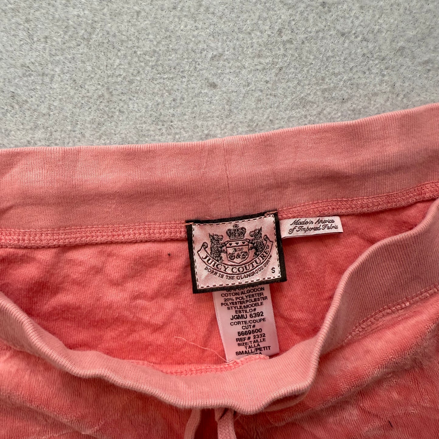 Vintage Juicy Couture Womens Coral Pink Velour Flared Leg Track Pant Logo Size S