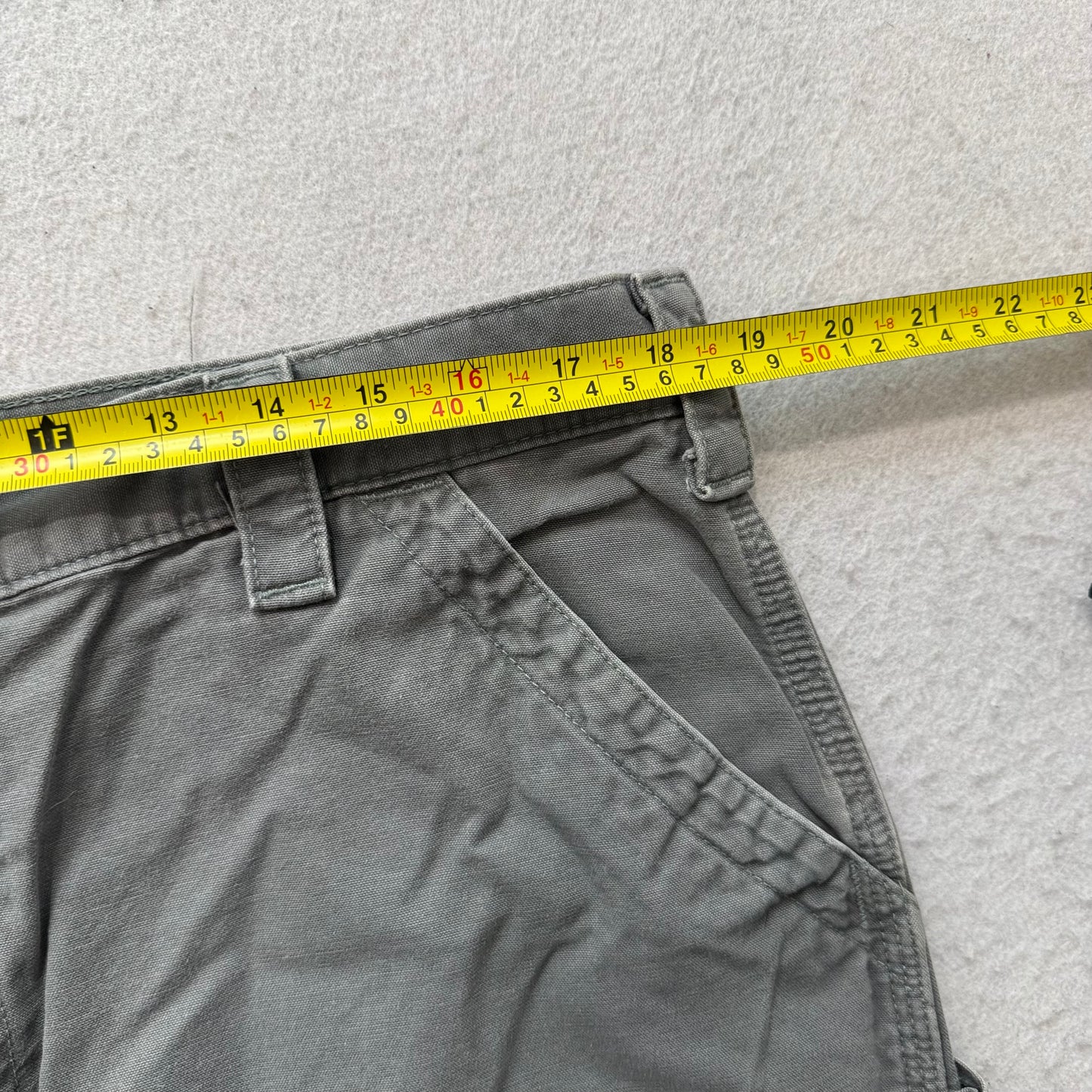 Carhartt B151 FAT Men's Gray Canvas Wide Dungaree Fit Carpenter Pants Size 38x30
