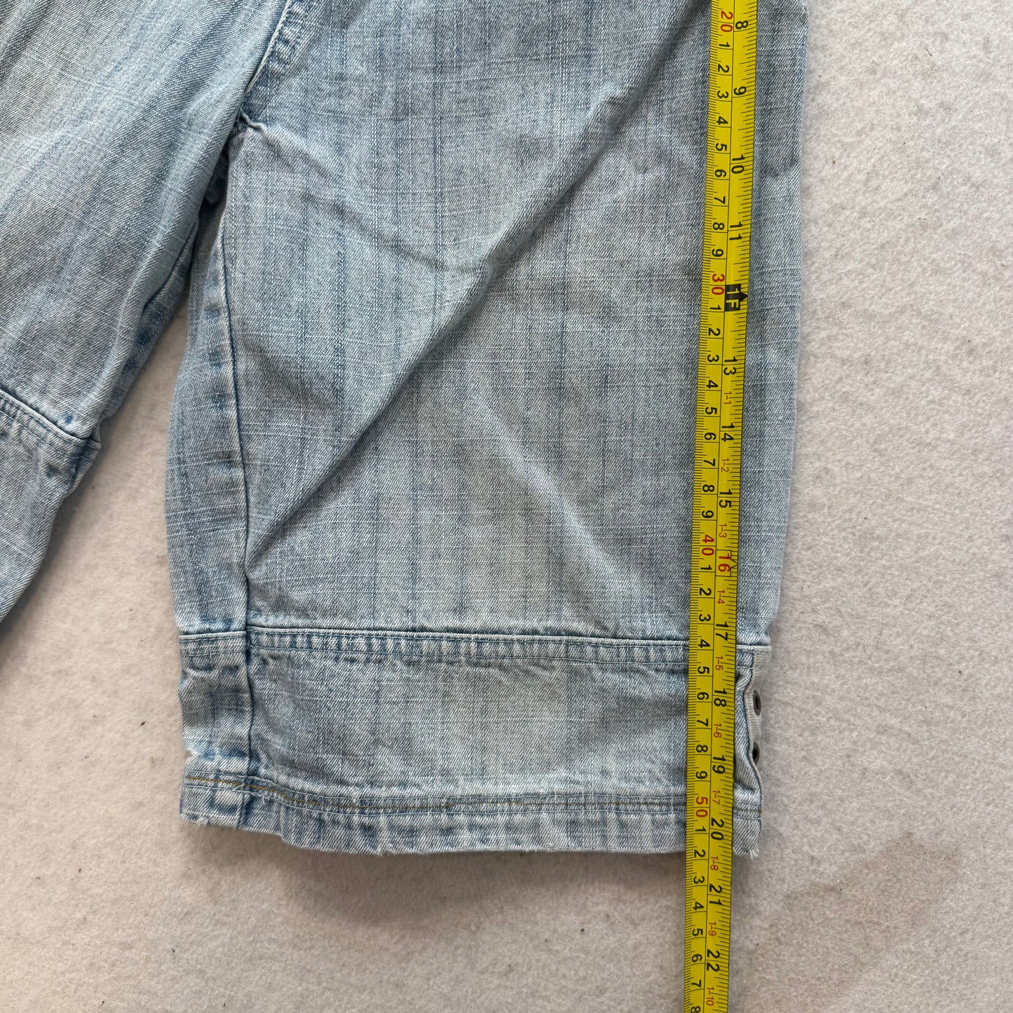Chams Jeans Est 1977 Men's Blue Light Wash Denim Cargo Shorts Baggy Pockets Y2K