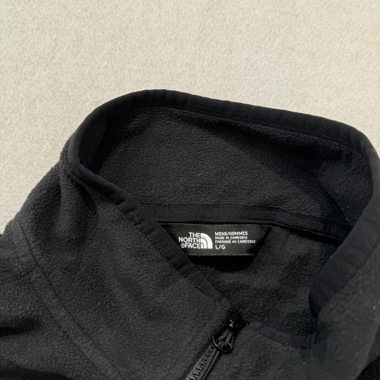 The North Face Mens Black Fleece Pullover Jacket Cedar Trail Grid 1/4 Zip Size L