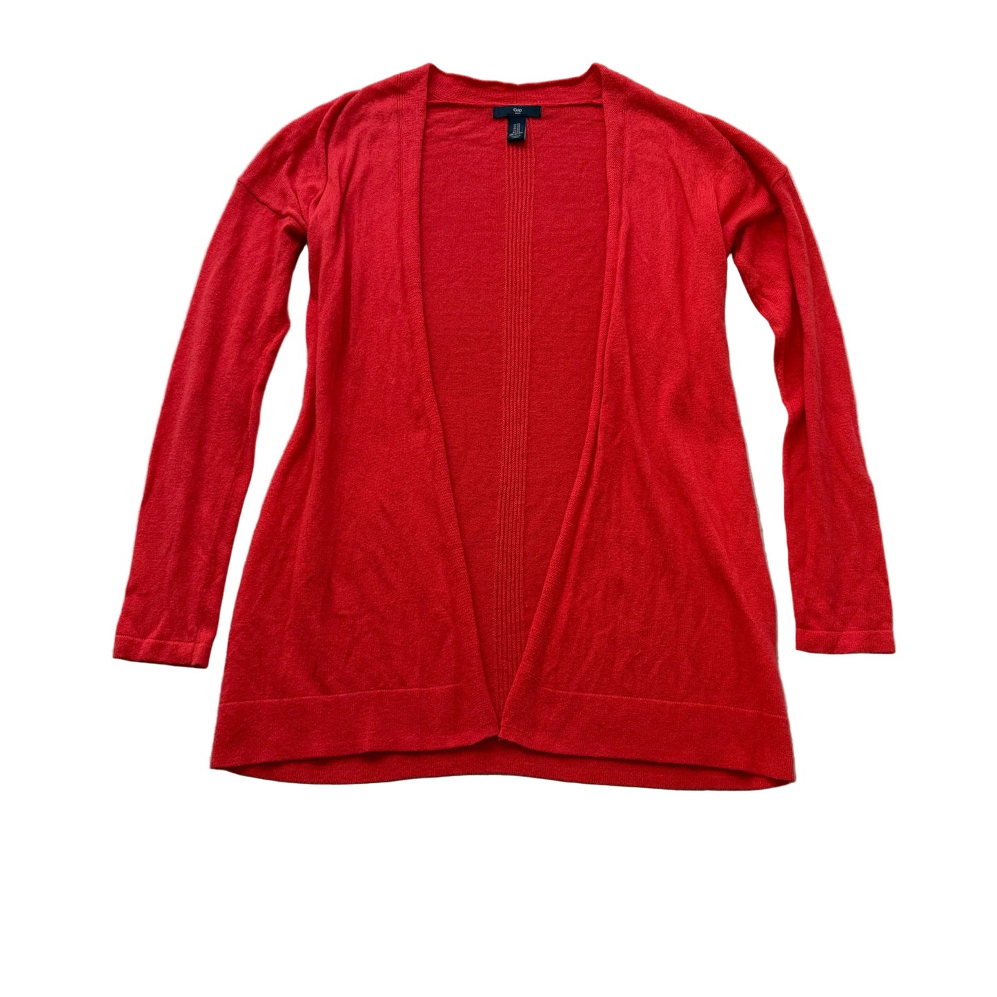 Gap Women's Red Knit Open Front Cardigan Sweater Long Sleeve Lightweight Size XS