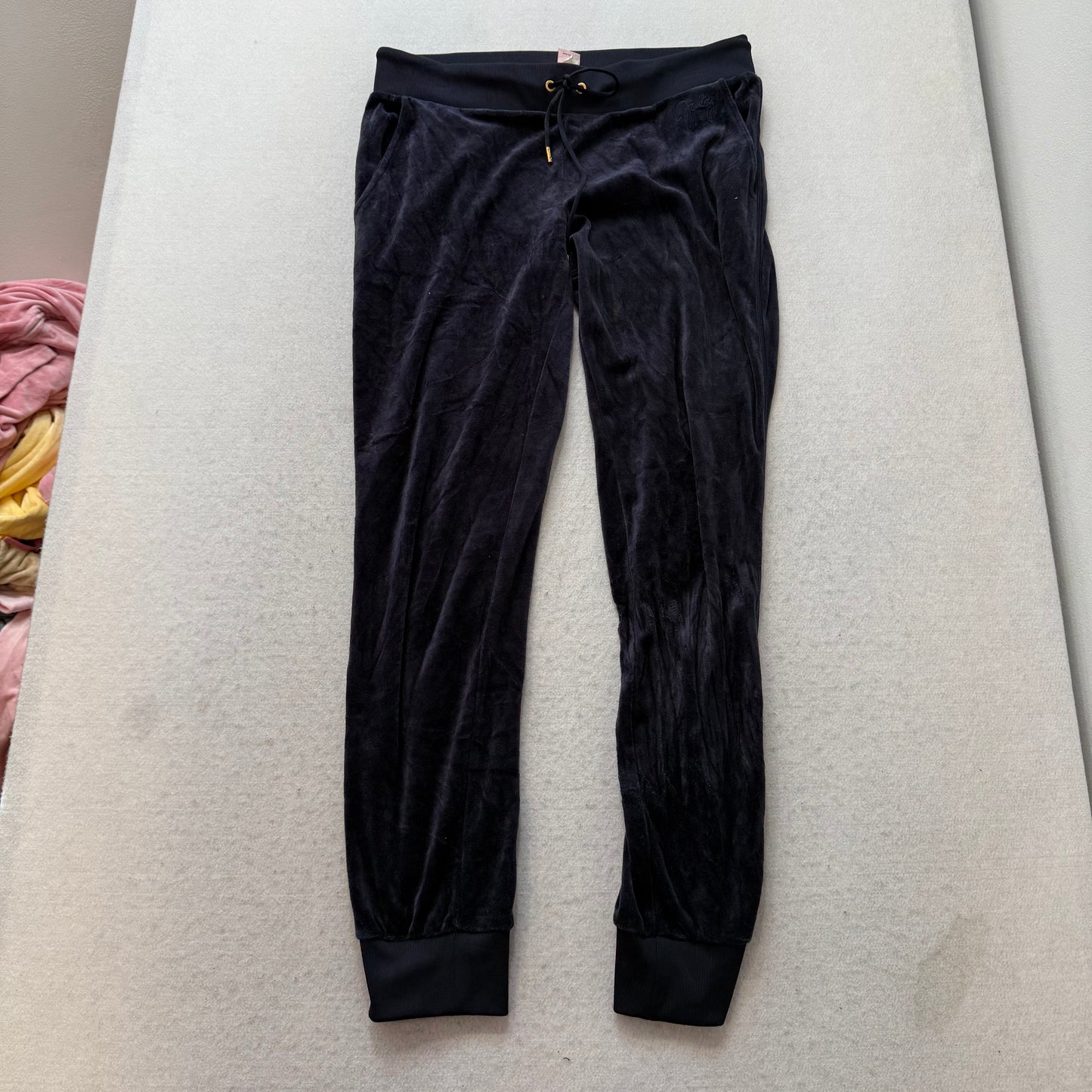 Juicy Couture navy Velour Tracksuit Set Hoodie & Drawstring Pants Size XL/M