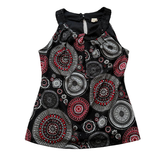 Cocomo Womens Multicolor Geometric Floral Mandala Print Halter Neck Tank Top - S