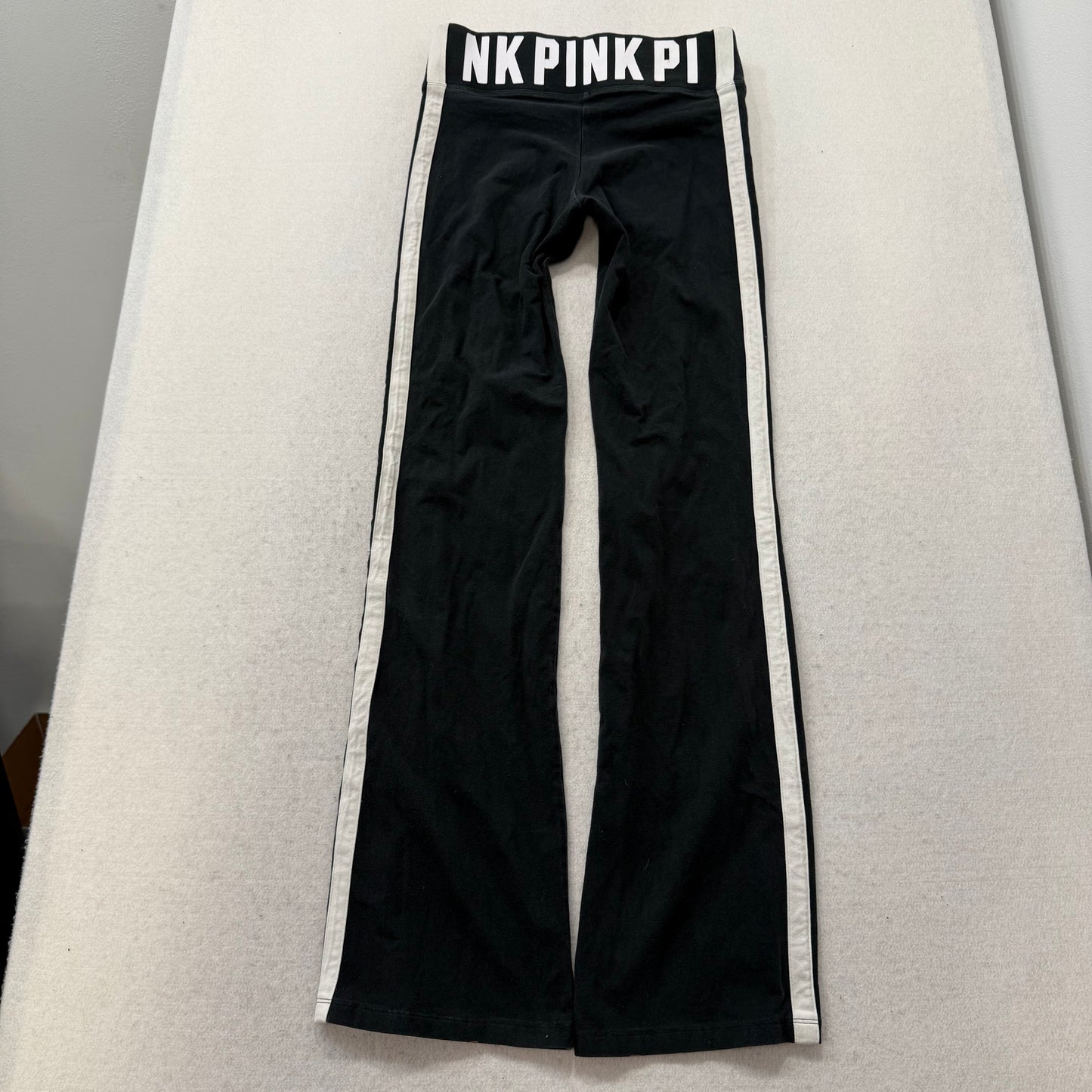 PINK by Victoria's Secret Womens Black White Cotton Blend Flare Yoga Pant Size S