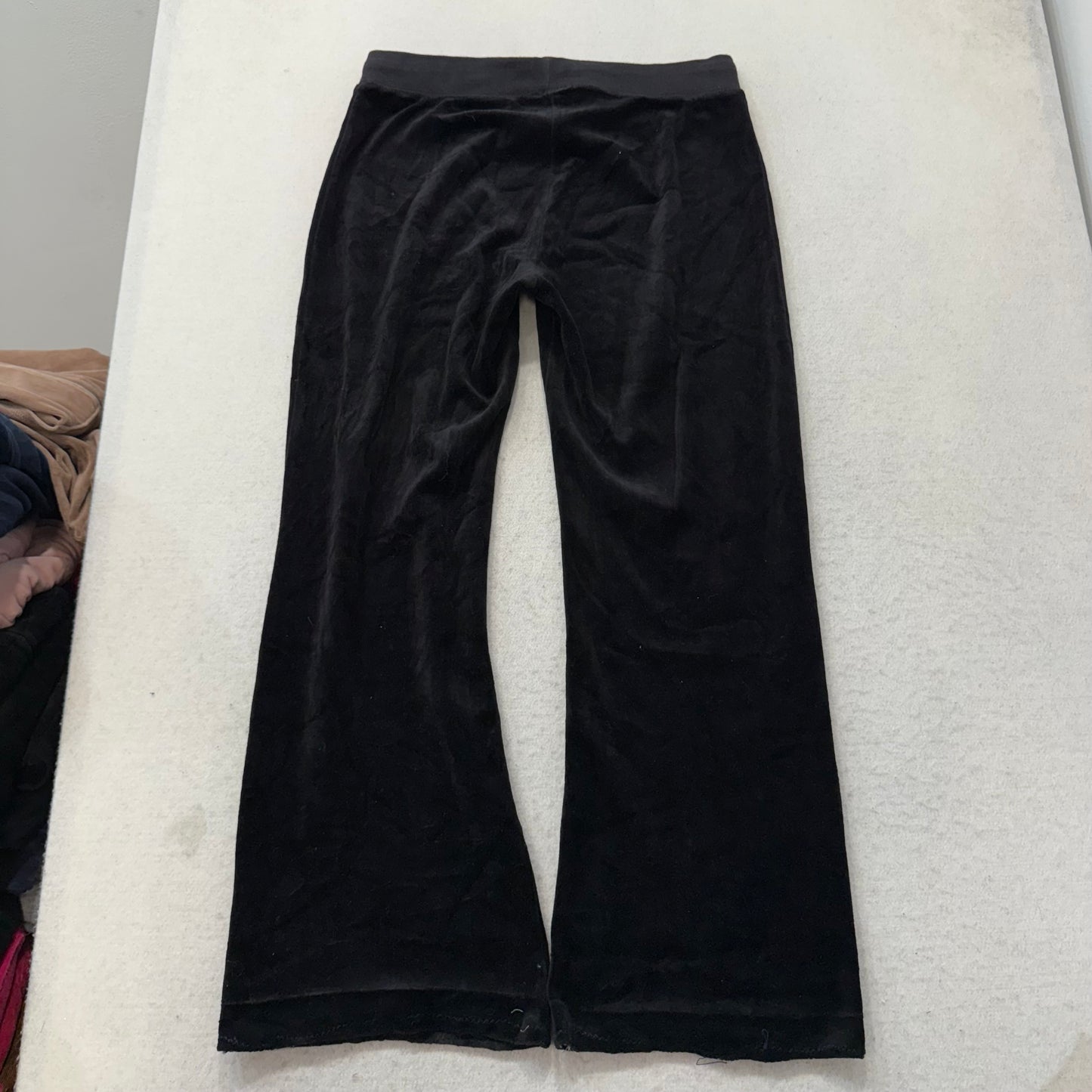 Vintage Juicy Couture Women Black Velour Tracksuit Sets Hoodie & Pant Y2k Size S
