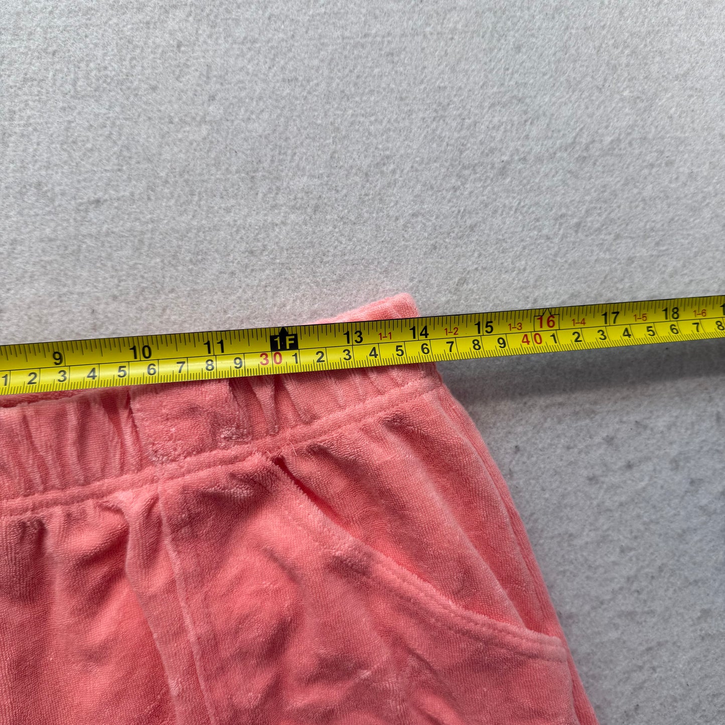 Juicy Couture Women's Pink Terry Cloth Flared Track Pants Snap Pockets Size 28