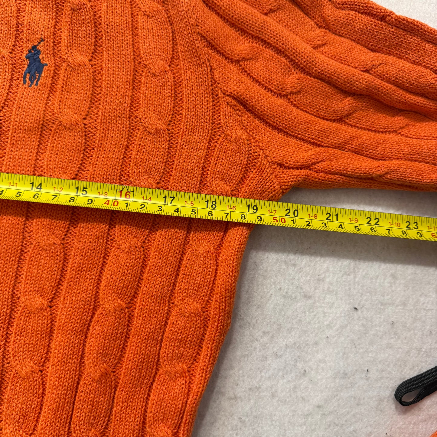 Polo Ralph Lauren Men's Orange Cable-Knit Sweater Heritage Style Logo Size S NWT