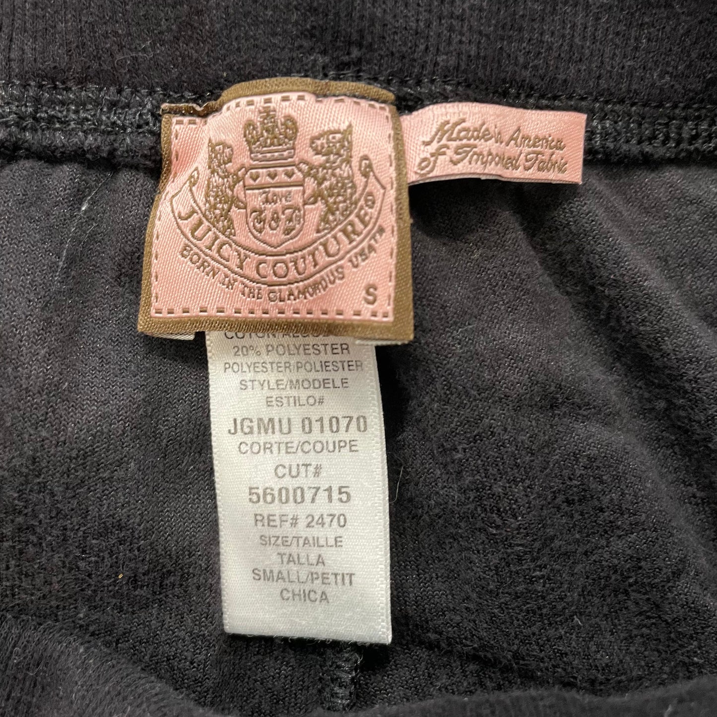 Vintage Juicy Couture Women's Black Velour Flared Track Pants Drawstring Size S