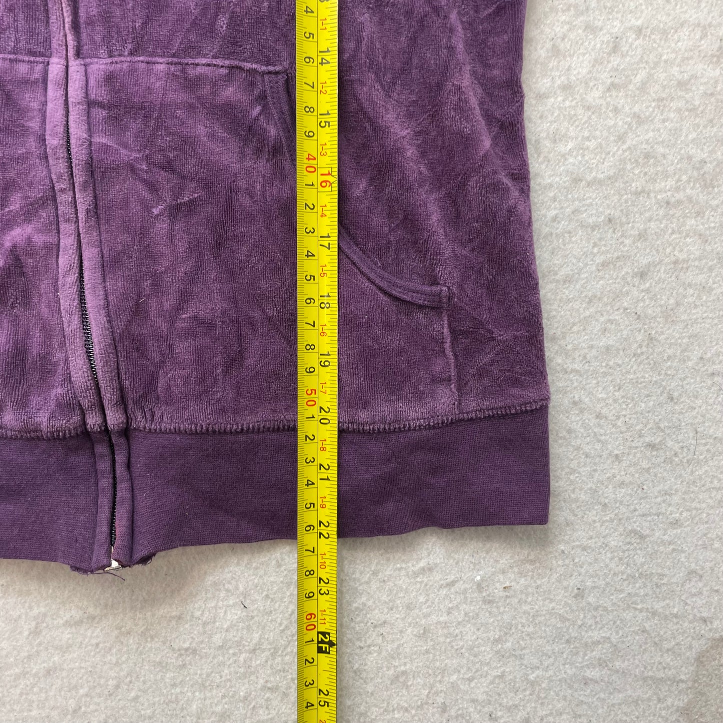 Vintage Juicy Couture Women's Deep Purple Velour Hoodie Scottie Dog Logo Size L