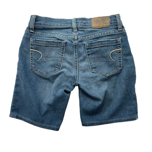 American Eagle Outfitters Mens Blue Cut-off Denim Shorts Pocket Classic Size W27