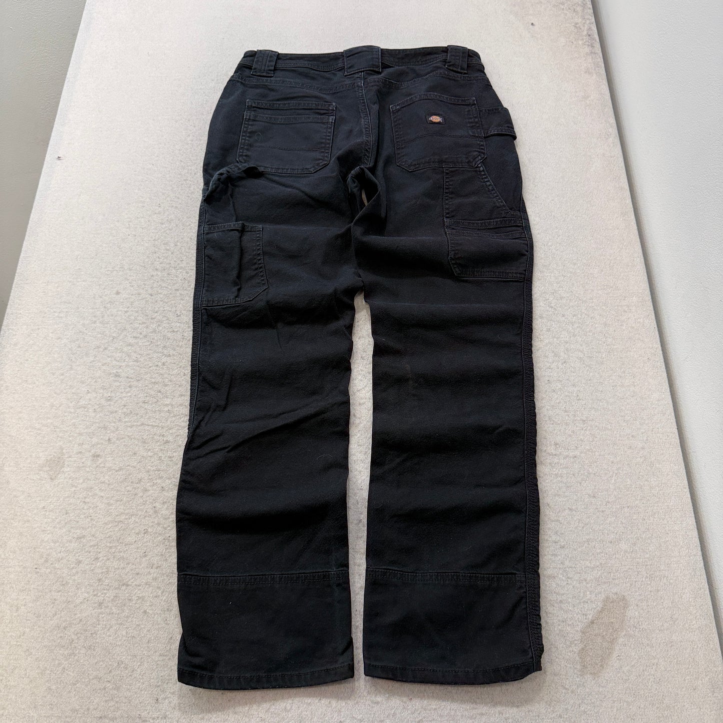 Dickies Flex Mens Black Canvas Carpenter Work Pants Double-Front Pockets Size 33