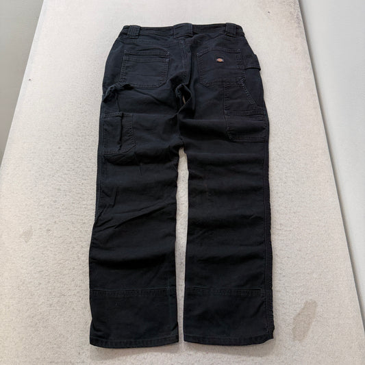 Dickies Flex Mens Black Canvas Carpenter Work Pants Double-Front Pockets Size 33