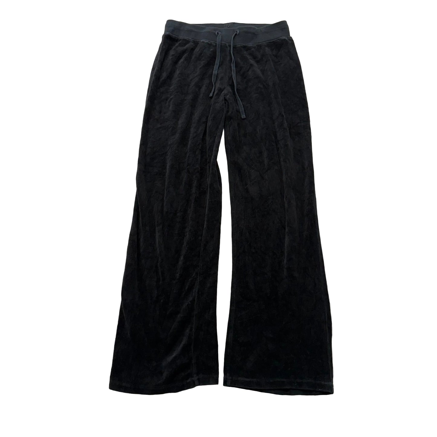 Vintage Juicy Couture Women's Black Velour Flared Wide Leg Track Pant Y2k Size S