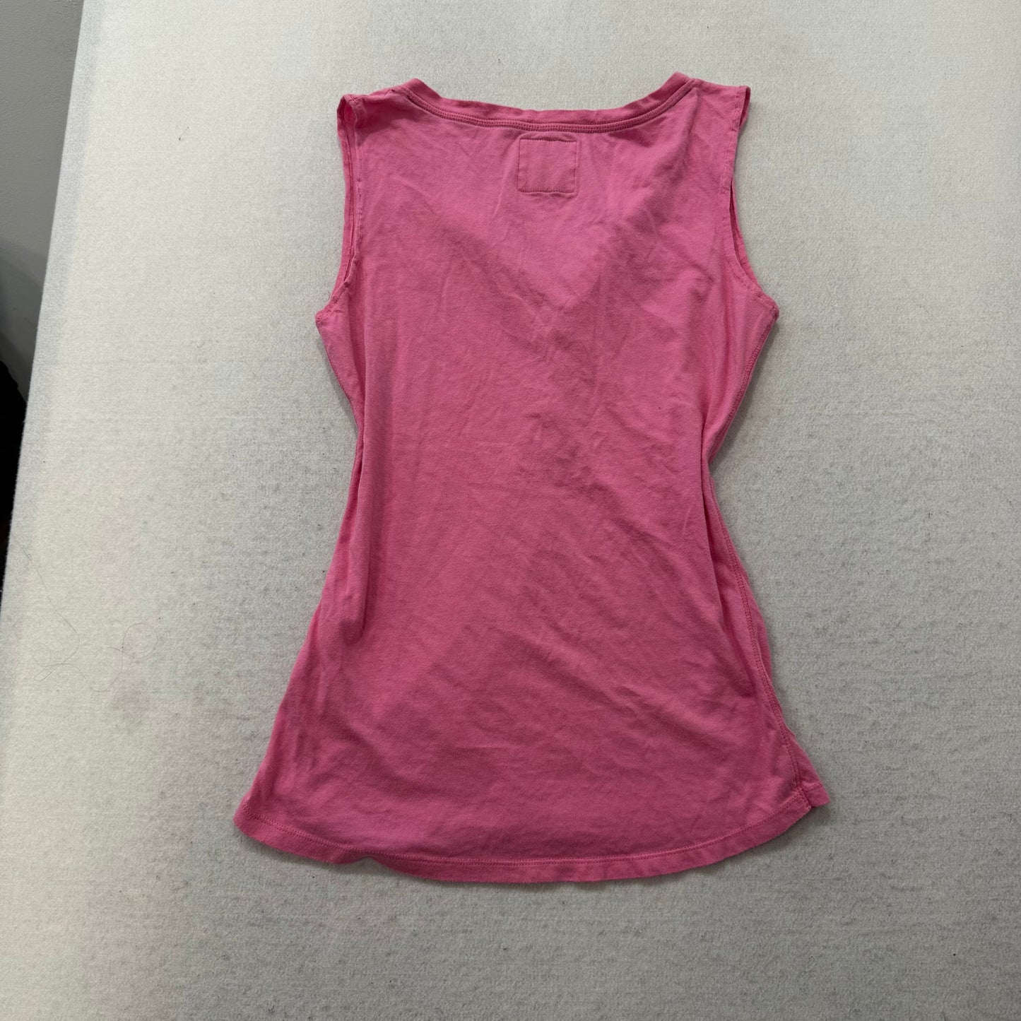 Abercrombie & Fitch Women's Rose Pink Cotton Henley Tank Top Sleeveless Size M