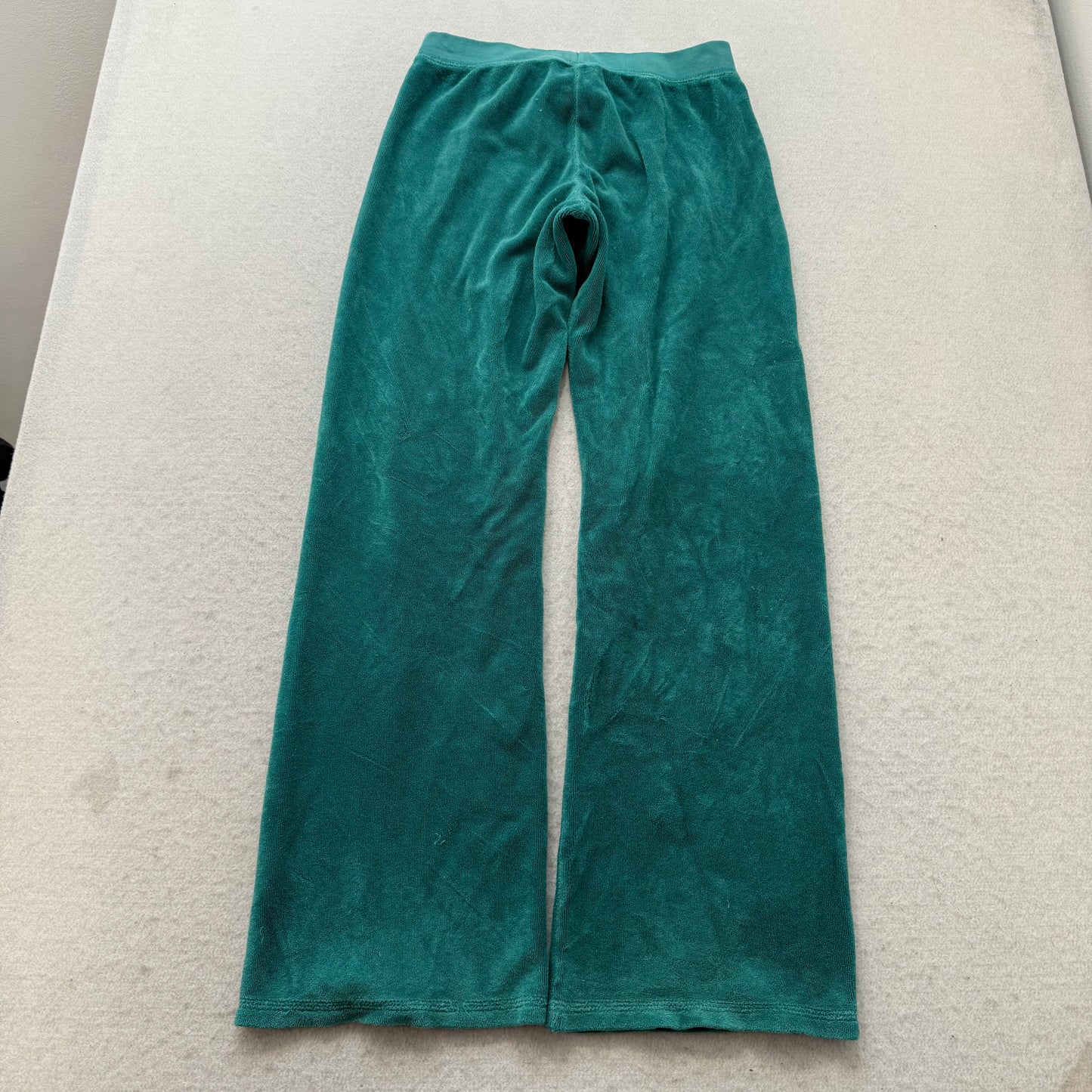 Juicy Couture Women's Blue-Green Terry cloth Tracksuit Set Hoodie & Pant Size 12