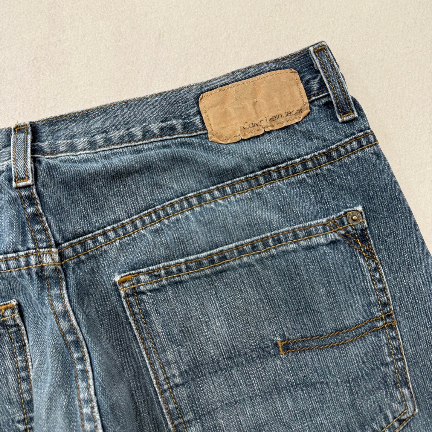 Calvin Klein Jeans Blue Cropped Straight Leg Denim Pants Classic Everyday Fit Size 34