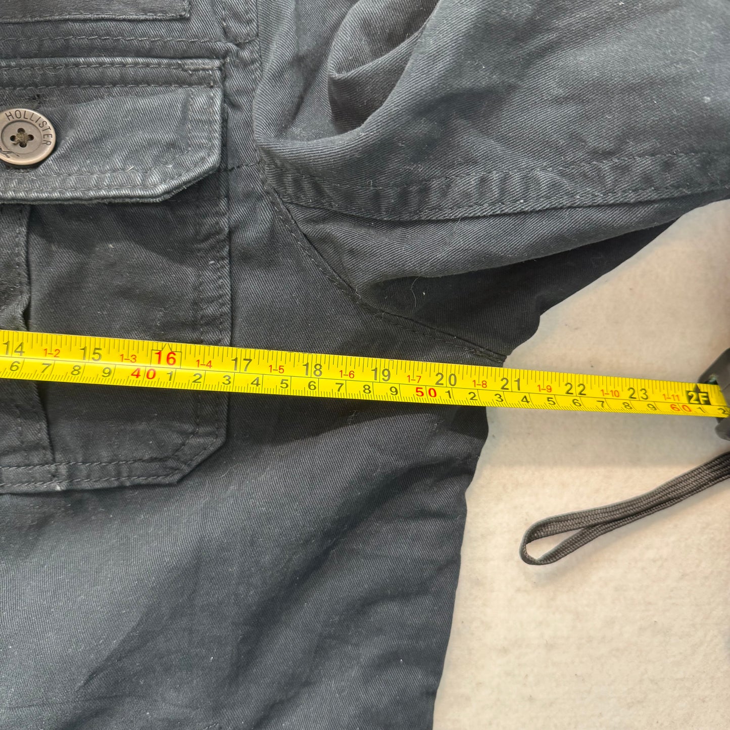 Hollister California Men's Black Denim Military-Style Utility Jacket Size M