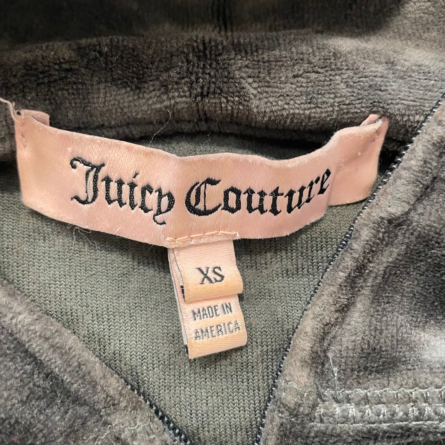Juicy Couture Women's Charcoal Gray Track Jacket Chandelier Rhinestone Size XS