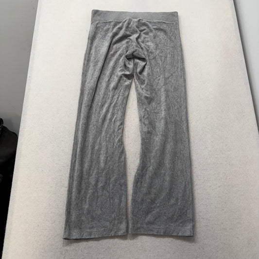 Vintage Juicy Couture Women's Gray Velour Flared Track Pant Low Rise Y2k Size S
