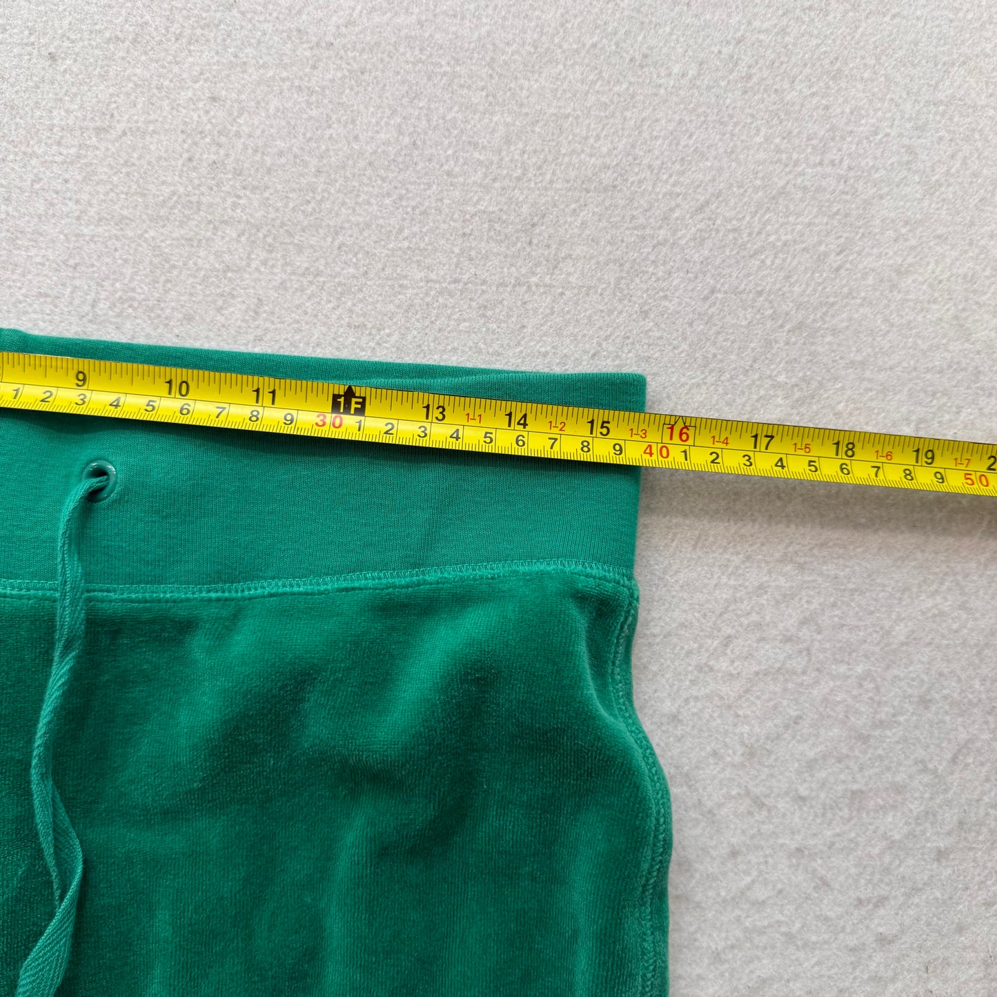 Vintage Juicy Couture Women's Teal Green Velour Flare Wide Leg Track Pant Size S