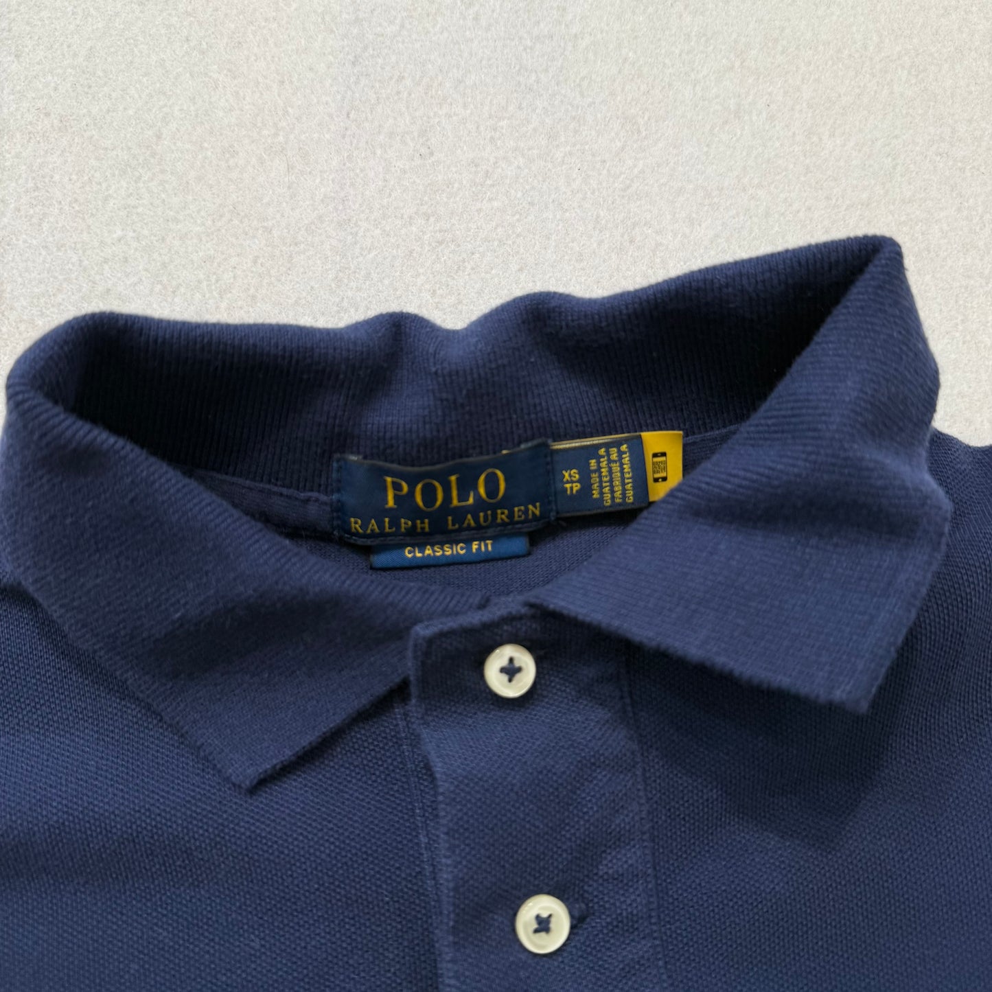 Polo Ralph Lauren Men's Navy Cotton Classic Fit Polo Shirt Long Sleeves Size XS