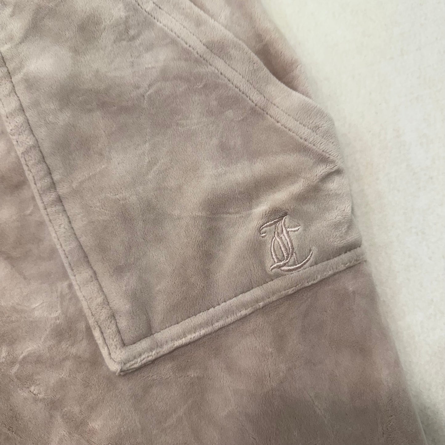 Juicy Couture light velour pink snap-pocket flare pants size S