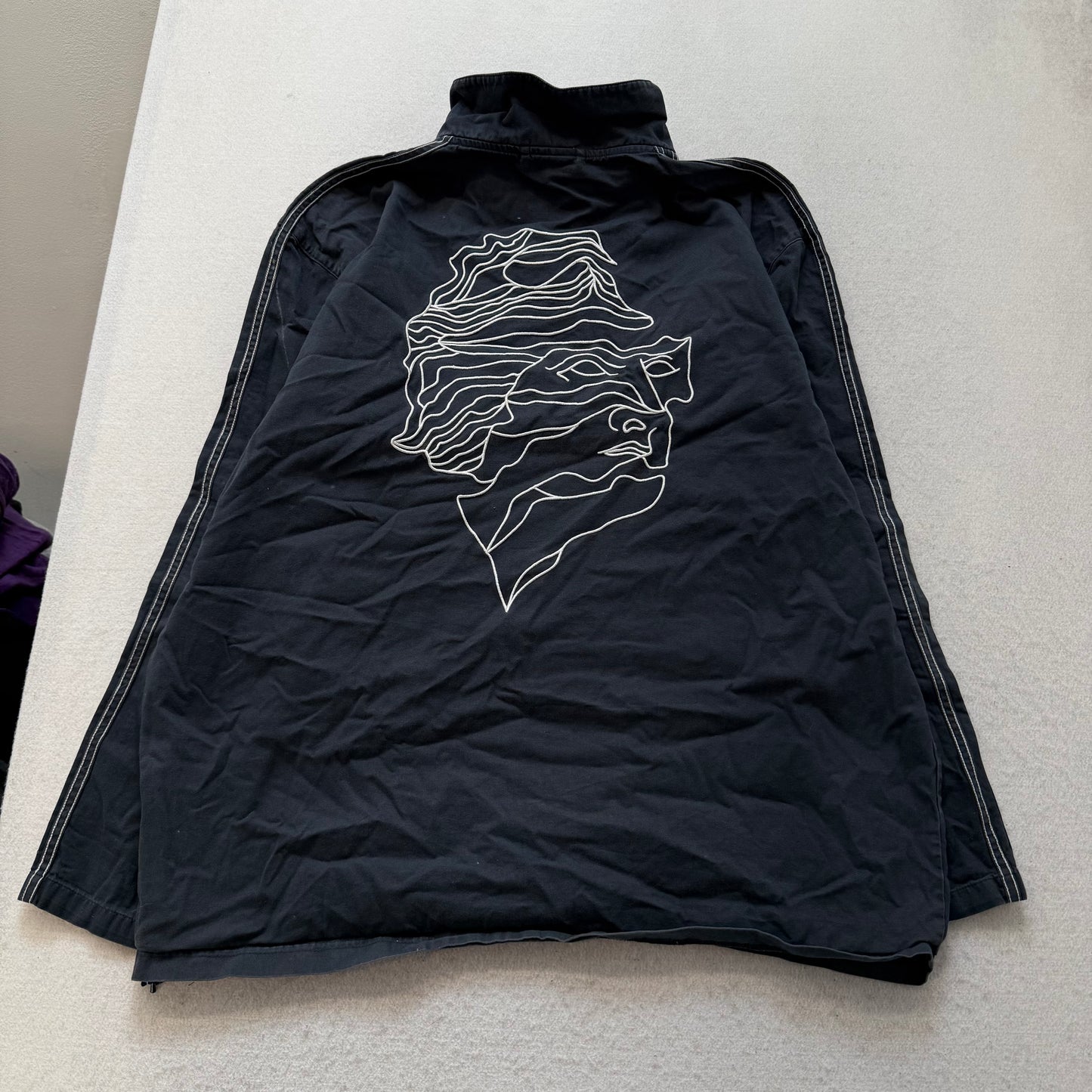 Adidas Originals x Josh Manoles Men's Black Skate 1/4-Zip Windbreaker Size XL