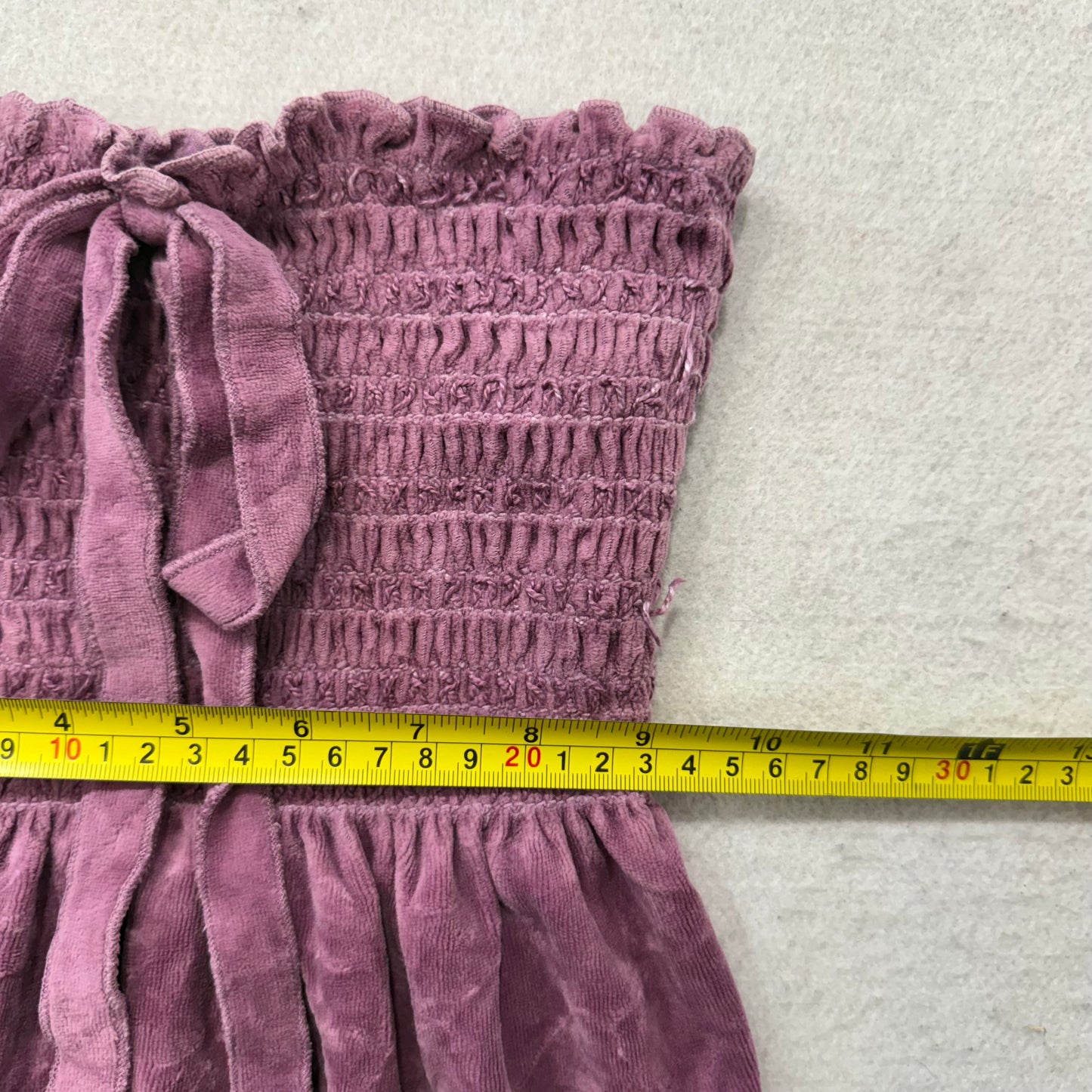 2003 Vtg Juicy Couture Women's Purple Velour Smocked Tube Dress Strapless Size P