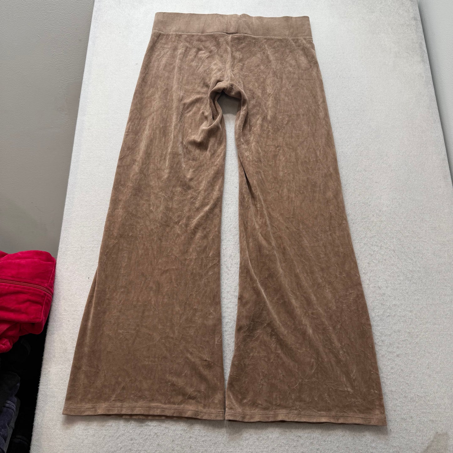 Vtg Juicy Couture Women's Camel Velour Tracksuit Set Track Jacket & Pant Size L