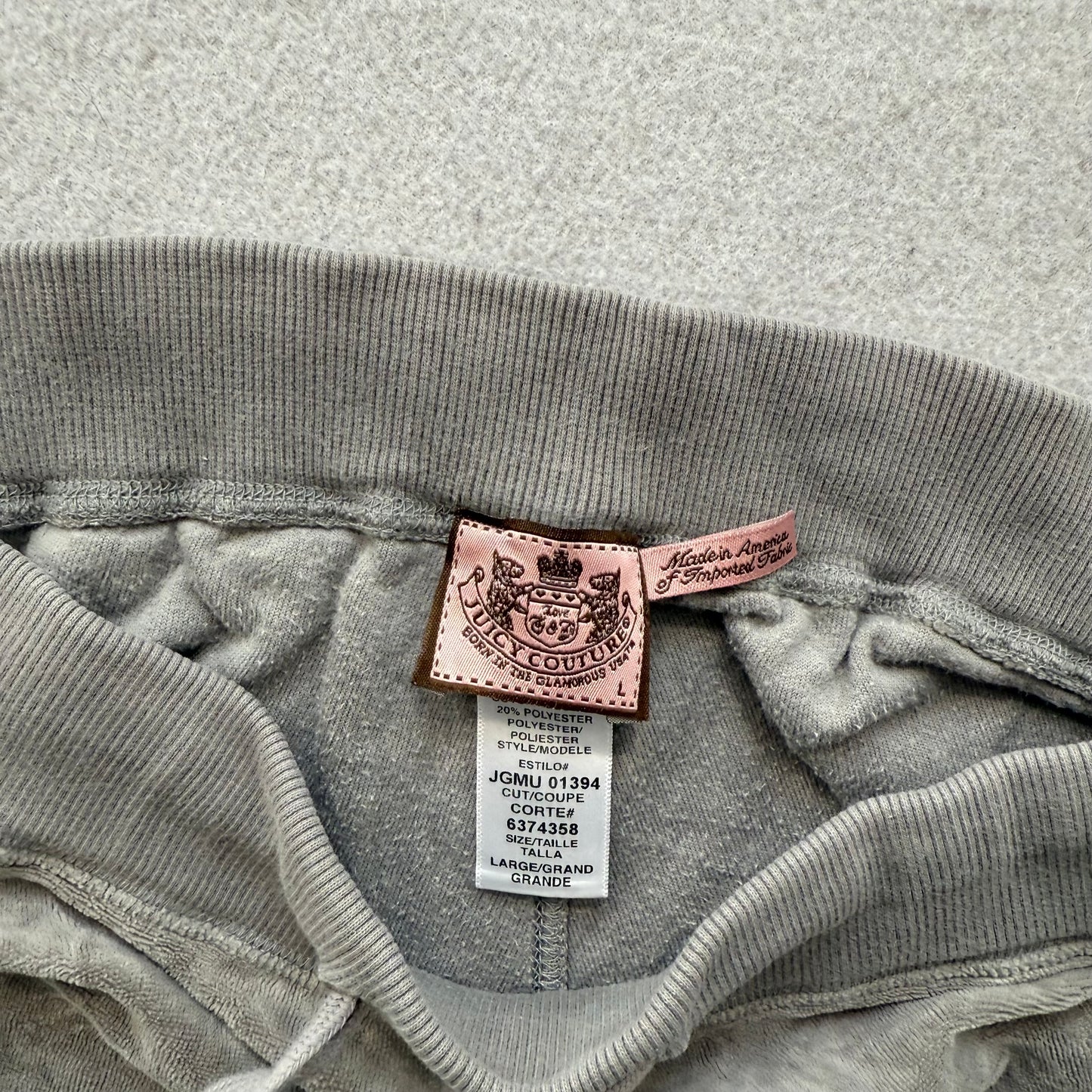 Vintage Juicy Couture Womens Sage Gray Velour Tracksuit Set Hoodie & Pant Size L