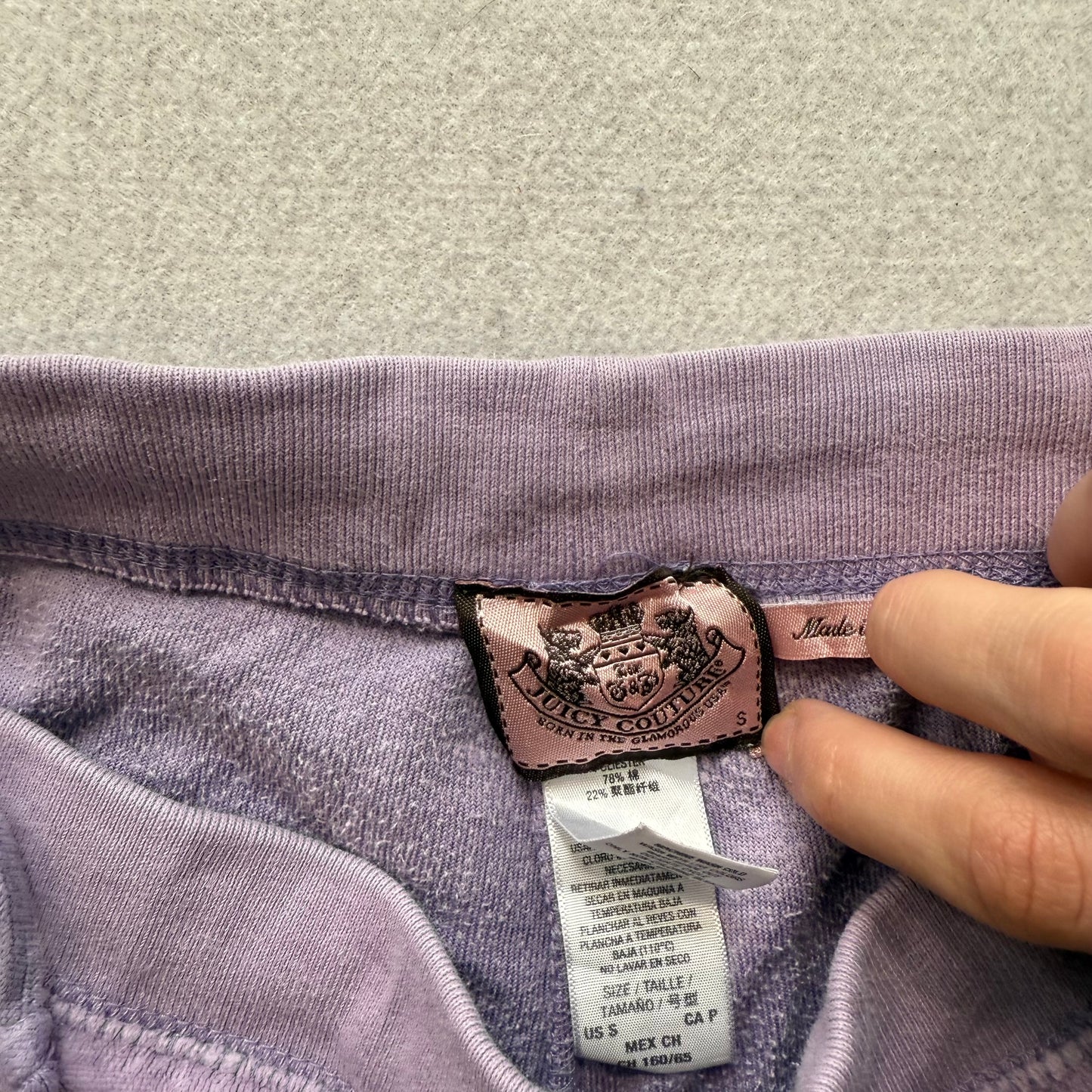 Vintage Juicy Couture Women's Dusty Purple Velour Flared Leg Track Pants Size S