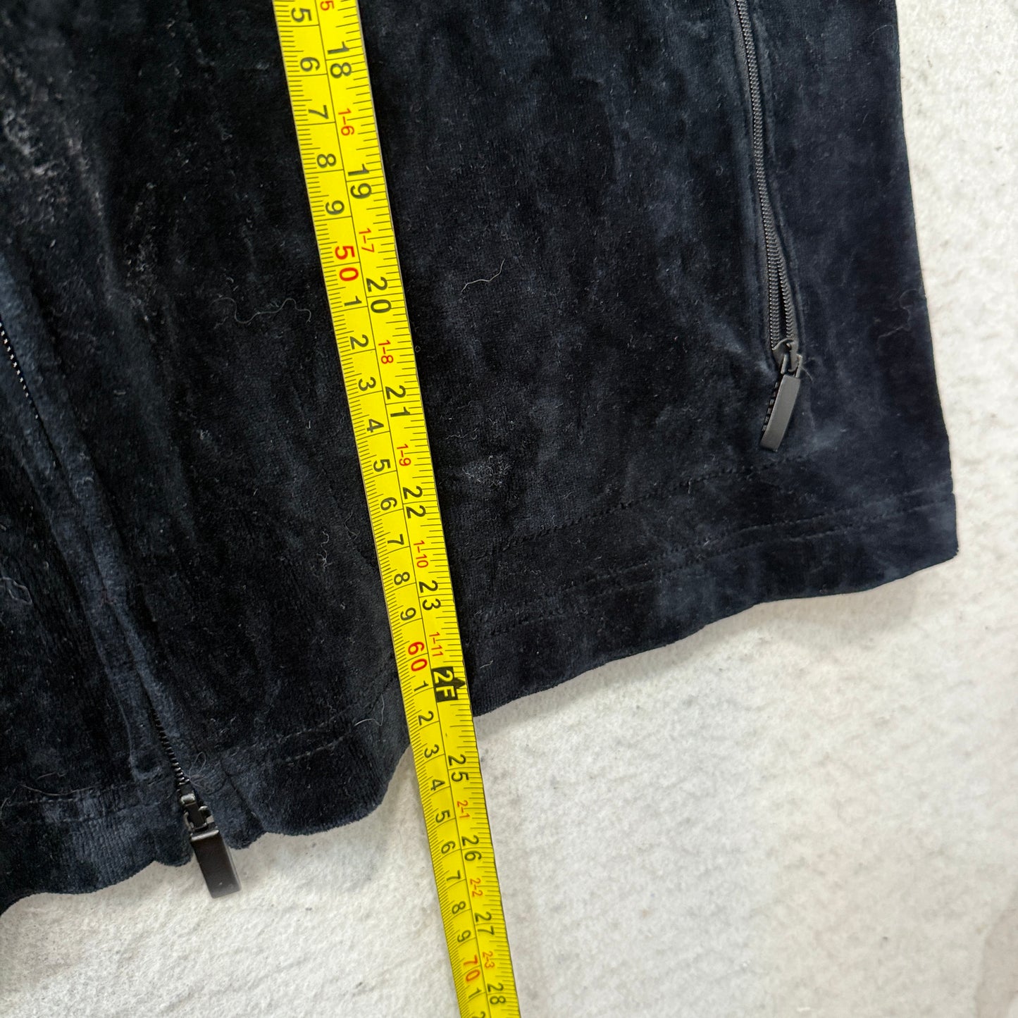 Lauren Ralph Lauren Women's Black Velour Zip-Up Track Jacket Mock Neck Size L