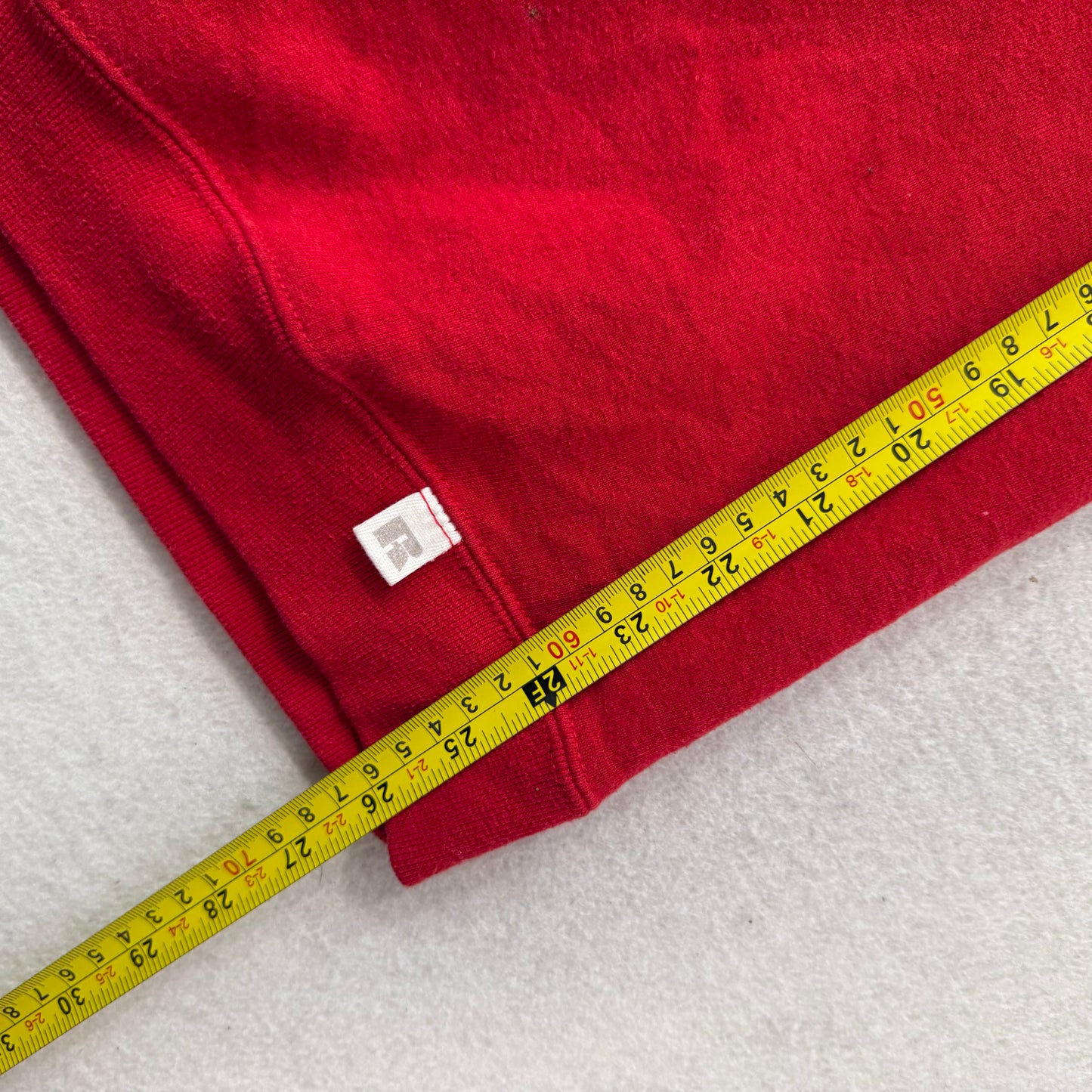 Russell Athletic Mens Vibrant Red Sweatshirt Long Sleeves Crew Neck Logo Size XL