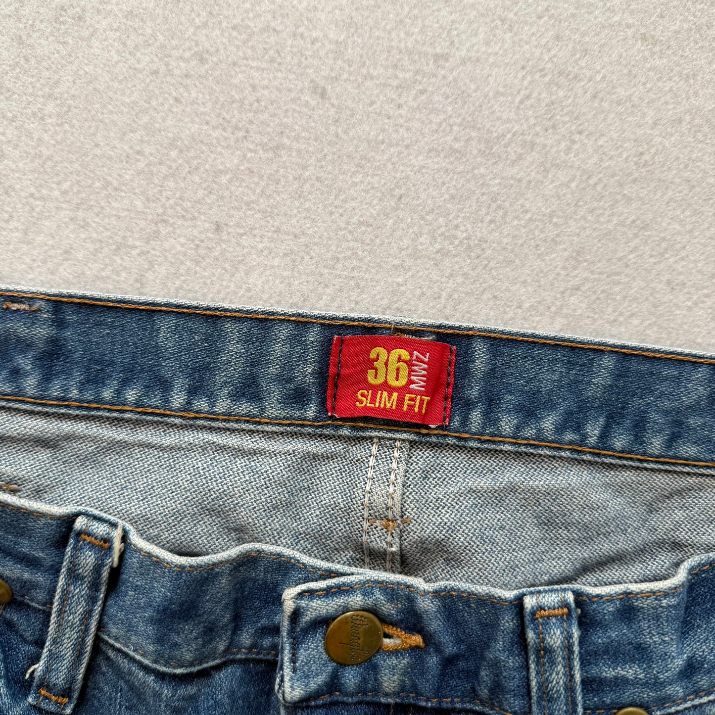 Wrangler 36MWZ Men's Medium Blue Cowboy Cut Denim Jeans Western Slim Fit Size 36